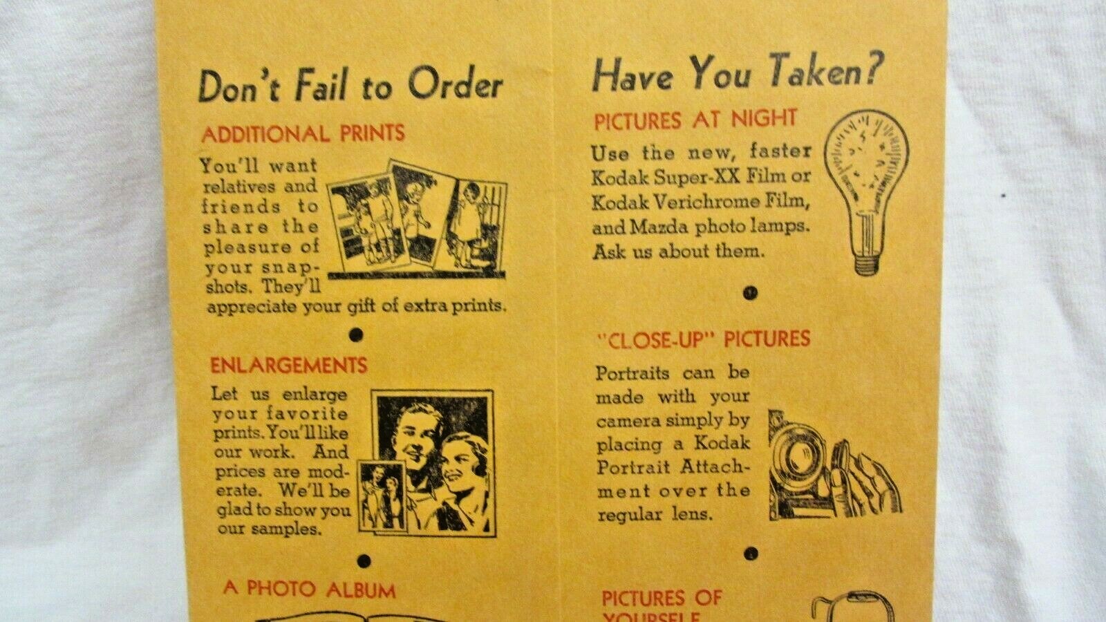 VINTAGE 1940s EARLY 1950s KODAK FILM PROCESSING ENVELOPE