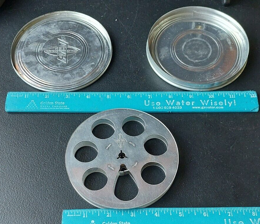 VENA OF AMSTERDAM, HOLLAND. FILM REEL AND CANNISTER. ALL ALUMINUM SET.