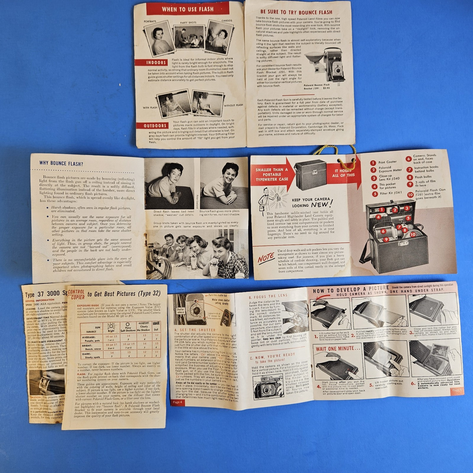 Vintage Lot of Polaroid Camera Accessories/Manuals/etc – Untested 581A,456,620