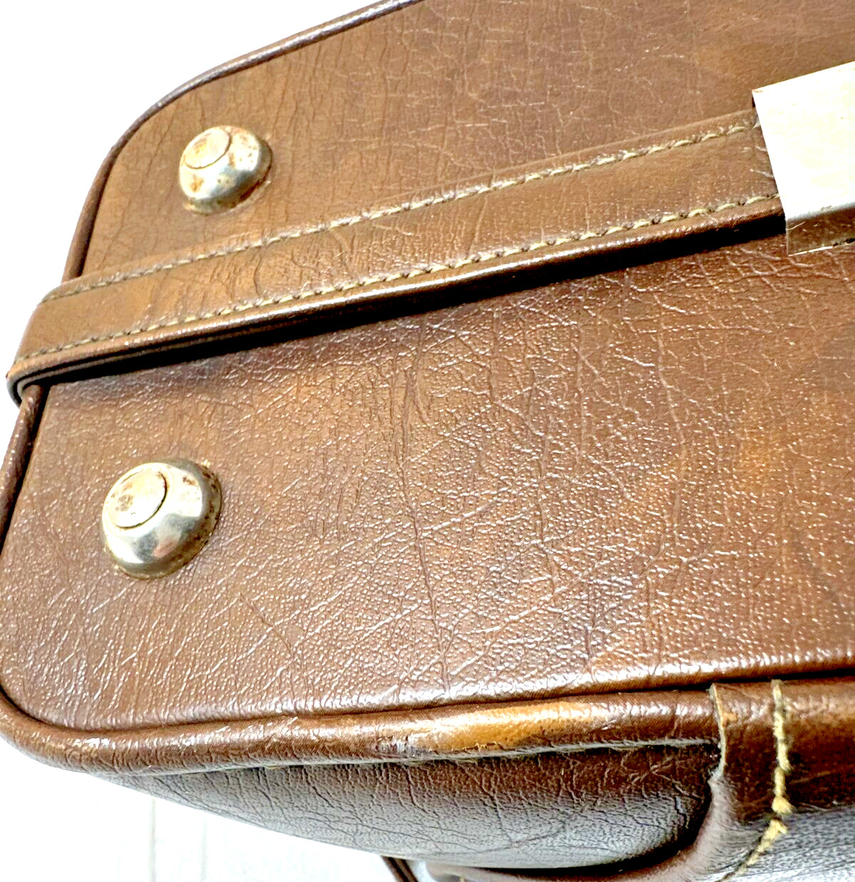 Vintage Brown Leather Camera Case, 1970s, Buckle Closure, Italy, used (BB2)