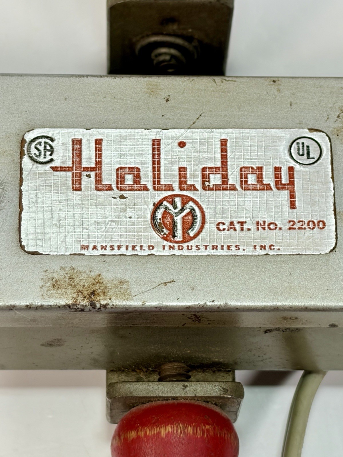 Vintage Holiday Cat. 2200 Movie Camera Light Bar Dual Lamp Red Handle Tested