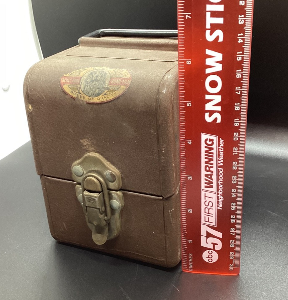 Vtg Simonson Metal Products Co. 8mm Film Reel Metal Storage Box 5.5″x4.25″x5.75″