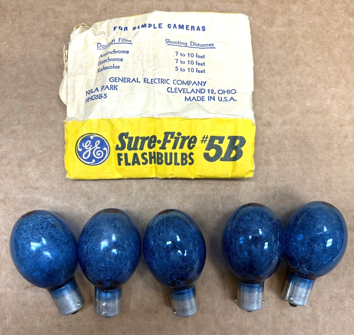 Vintage General Electric 5B Flashbulbs Lot of 5 NIP