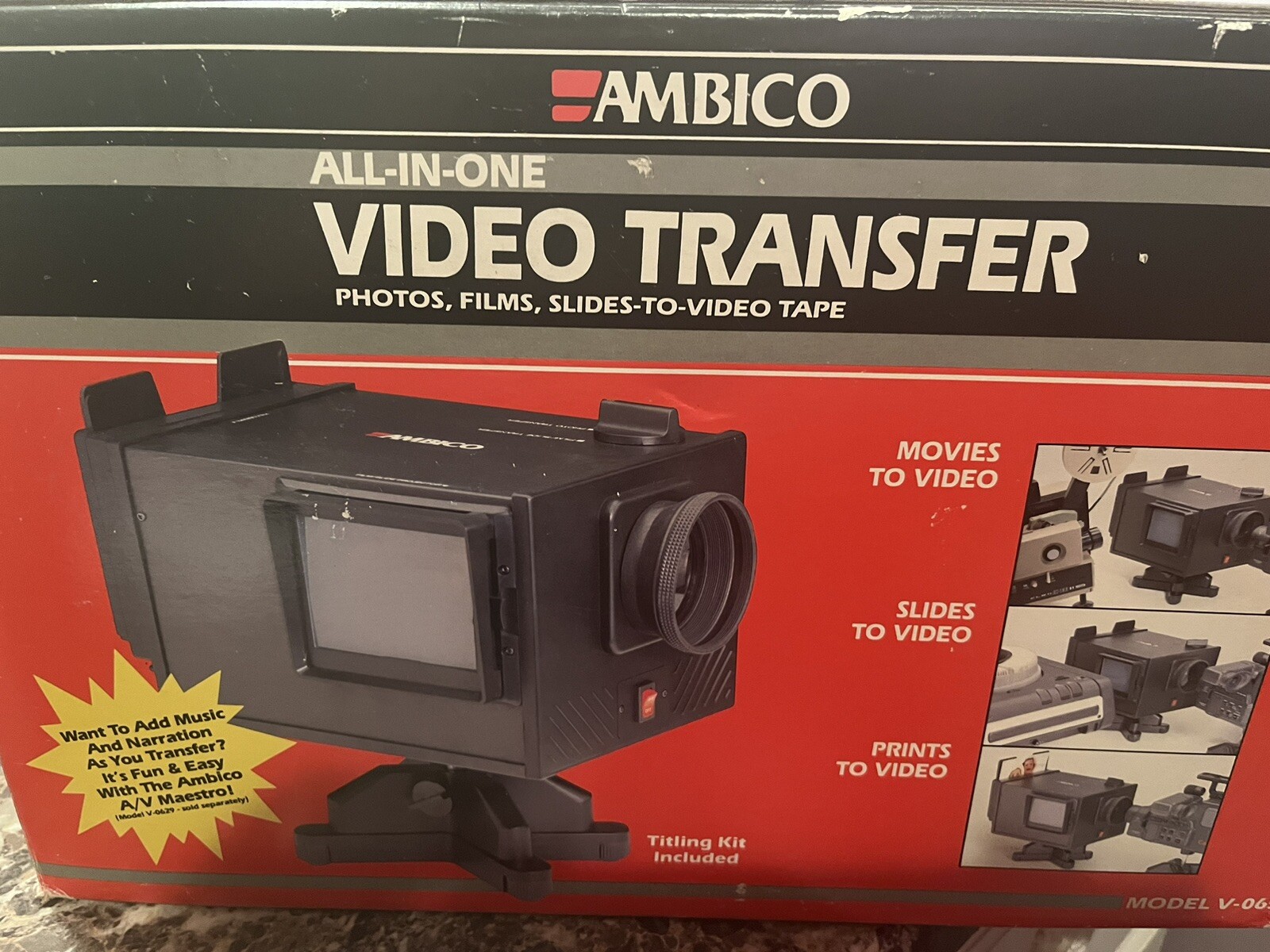Ambico All-in-One Video Transfer V-0652 Photos Films Slides Electronic New In Bx