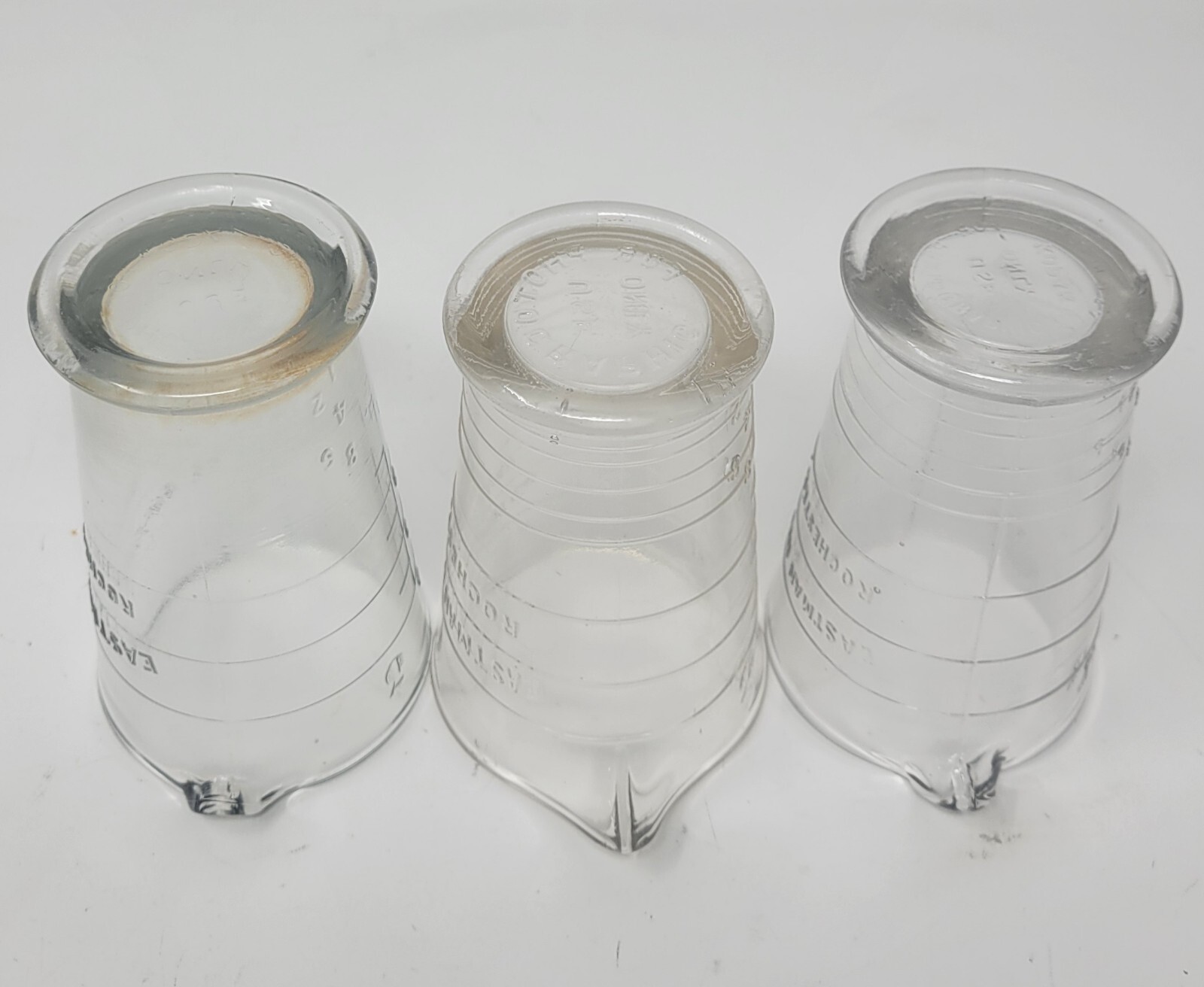 Vintage Eastman Kodak Co. 4oz. Photographic Use Glass Beakers Lot of 3
