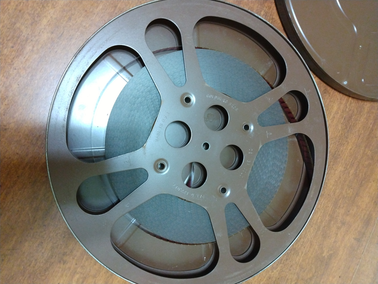 Vintage Goldberg Bros 1200 Foot 16mm Metal Reel & Can Made in the USA