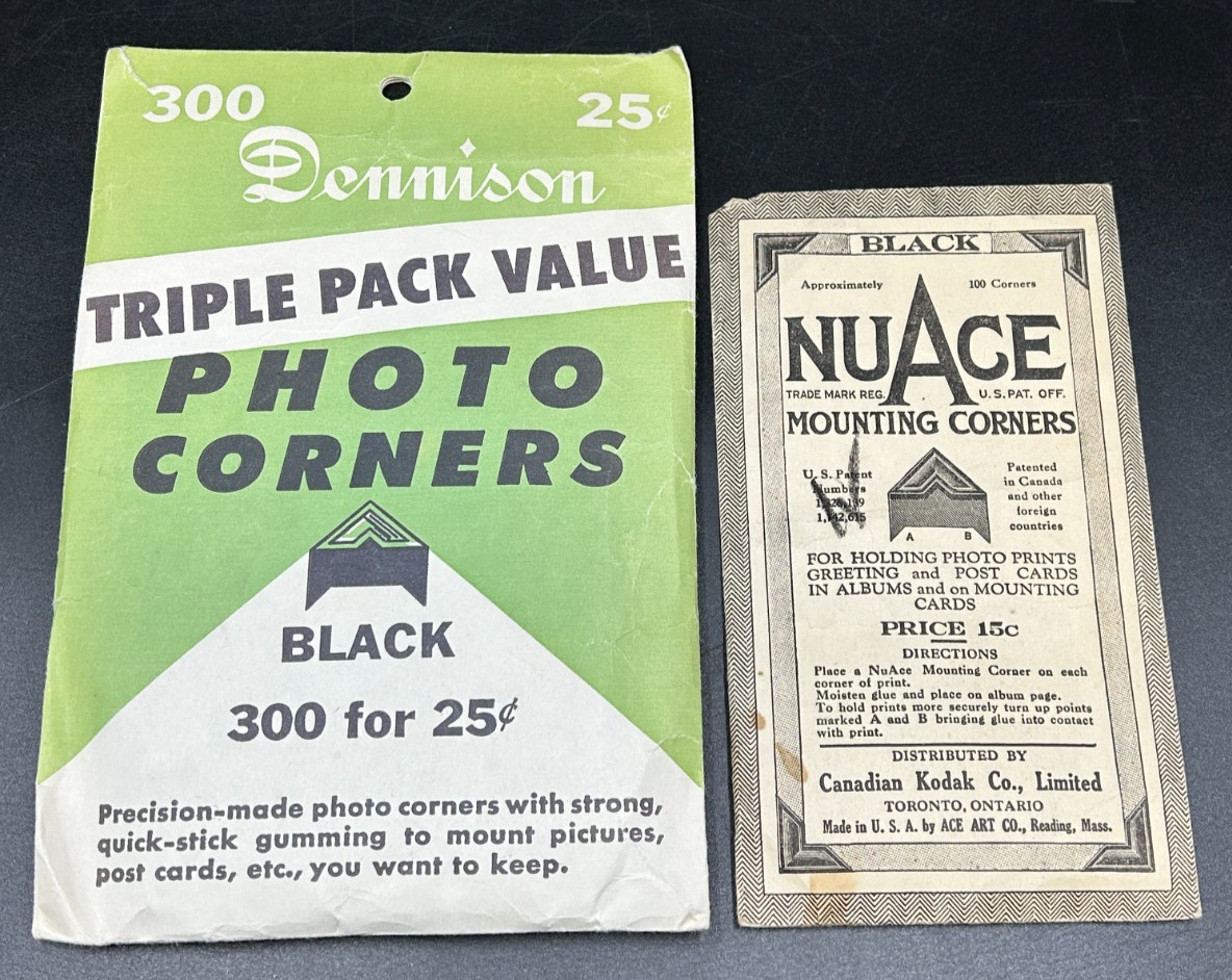 Lot of 6 Open Envelopes of Photo Corners – Vintage – Dennison – Nuage