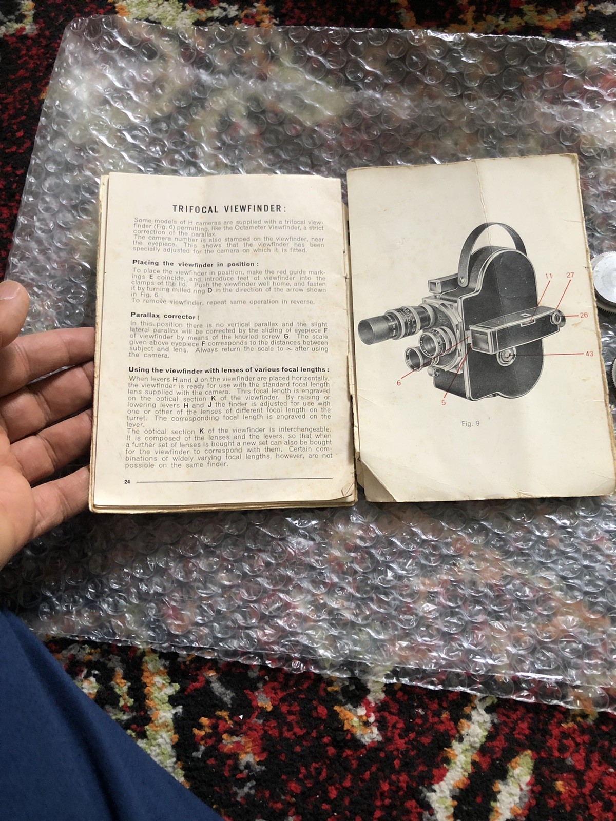 Bolex Body Caps And Manual For Bolex H16 Non Reflex Camera