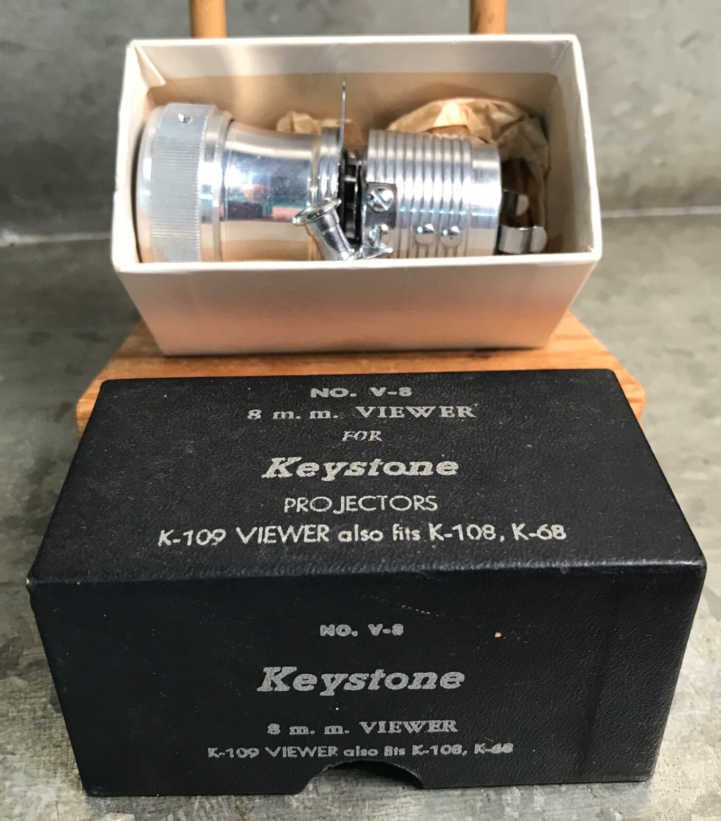 Vintage Keystone No. V-8 8mm Film Viewer in box for Models K-109, K-108, K-68