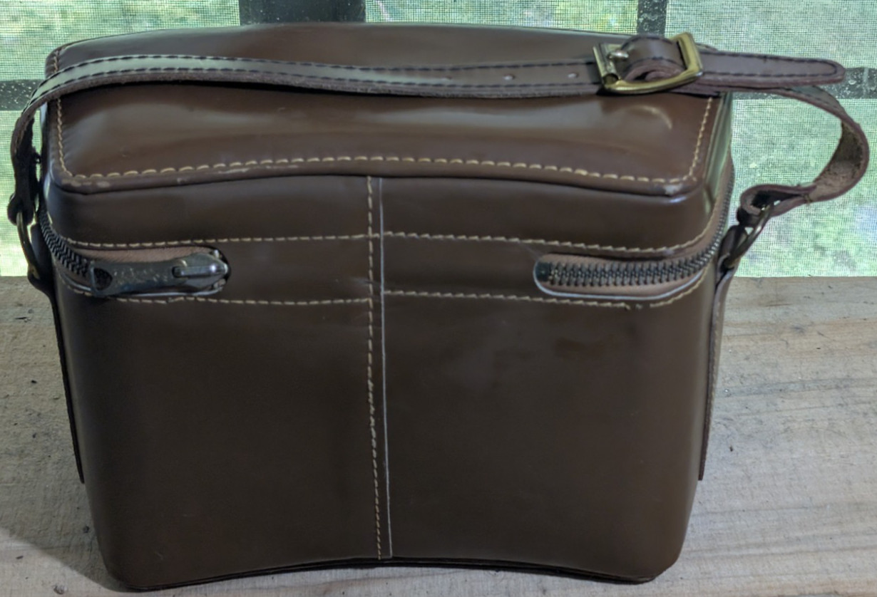 Vintage Coast Brown Leather Camera Bag Dual Buckle Closure Shoulder Strap Case