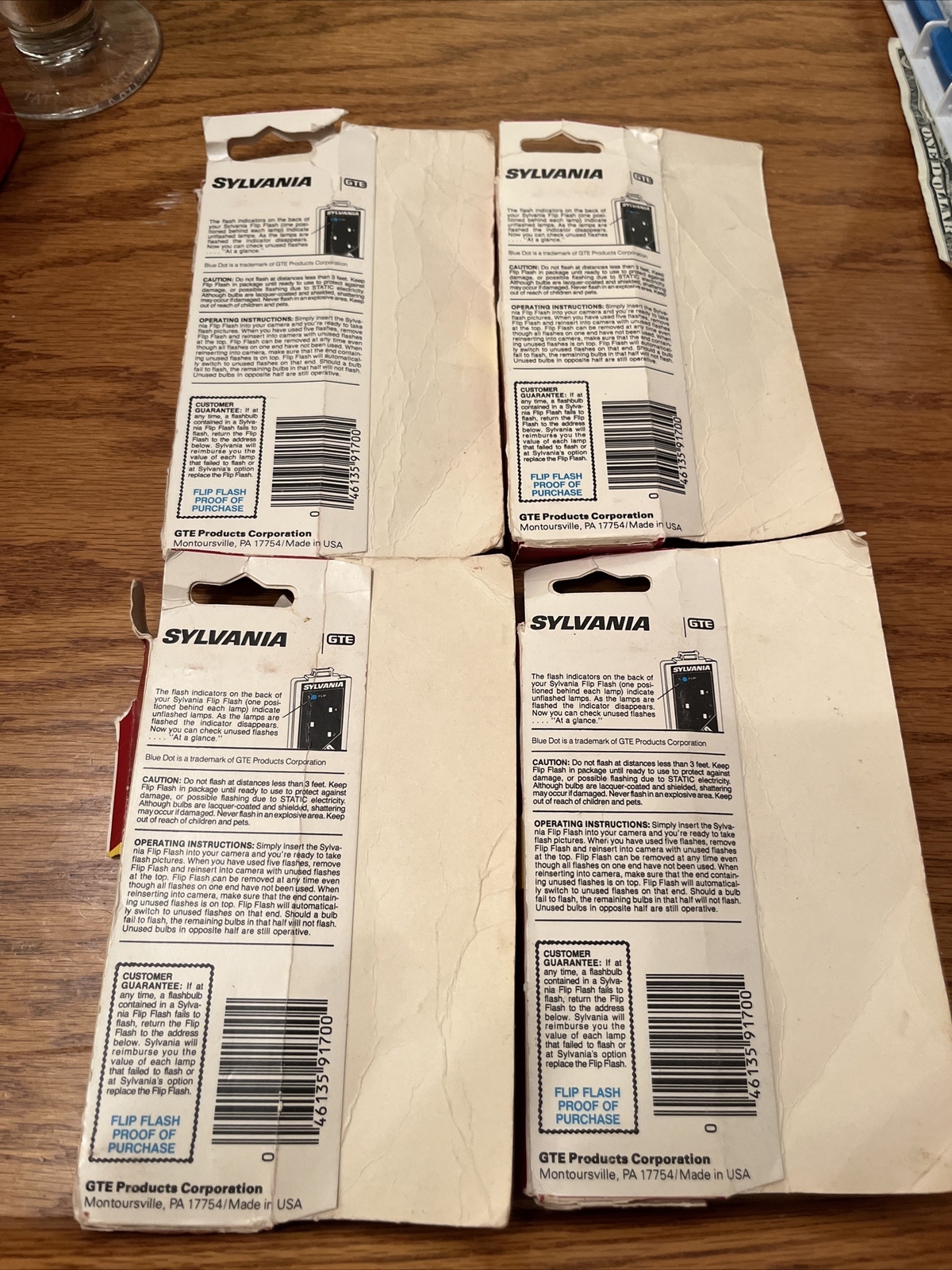 Lot Of 4 New Old Stock Sylvania Blue Dot Flip Flash Super 10 Flashes, New In Box