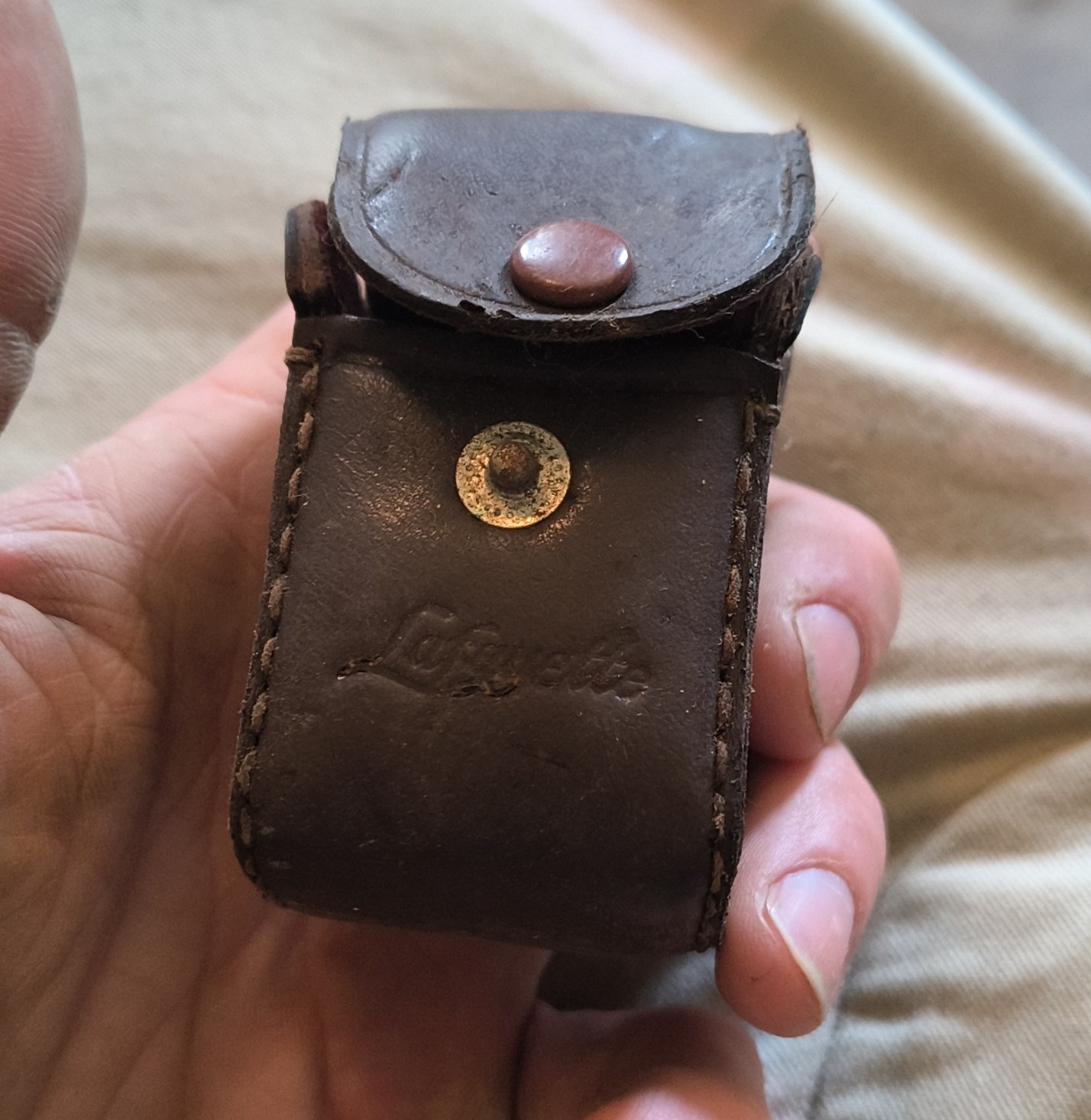 Vintage Leica Leather Camera Case Pouch w/ Snap Closure, Brown