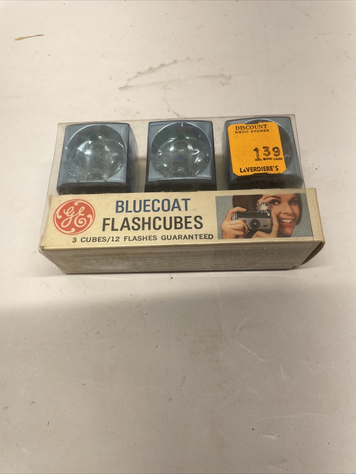 Vintage Blue Coat Blue Dot Flash Cubes GE Sylvania Camera Photography