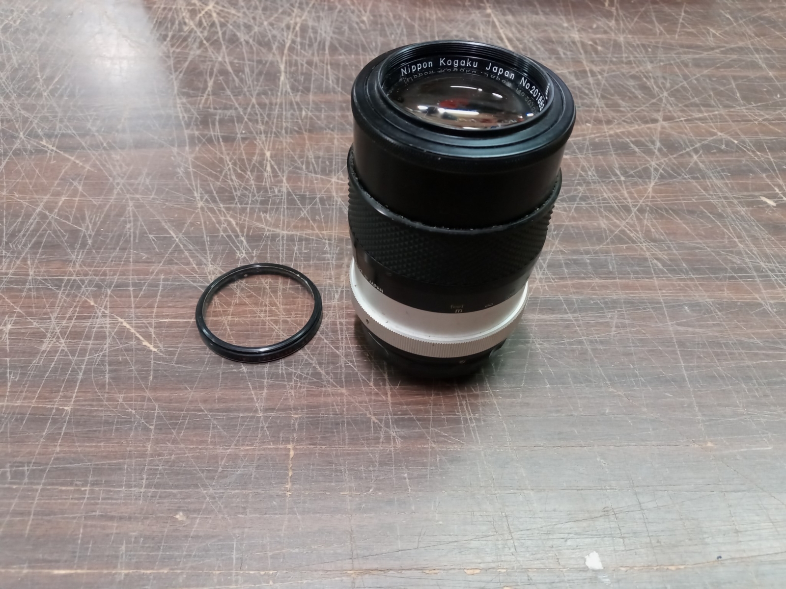 Vtg Nikon Nikkor-Q Nippon Kogaku Auto 1:2.8 f=135mm Lens & Skylight 1A Hoya 52