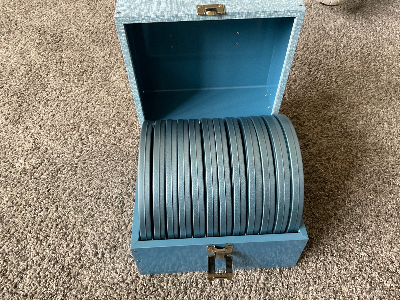Vintage SCHERER 8mm Metal Storage Reel Case 10Reels ,12 Cases + storage Case