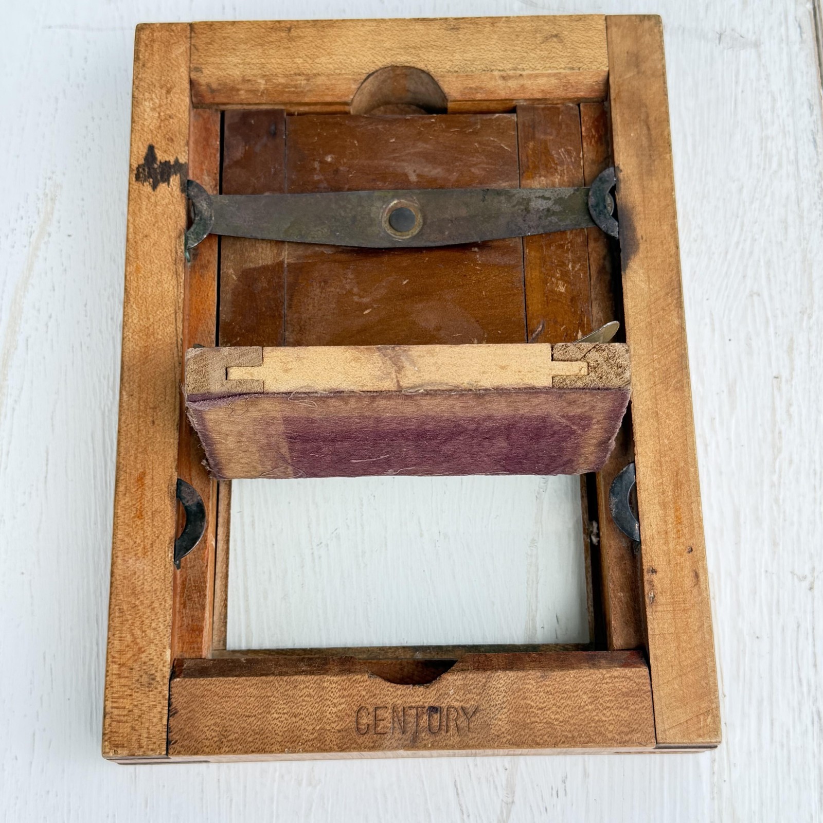 Antique Vintage Century Contact Printing Frame Darkroom Wooden Ground Glass USA