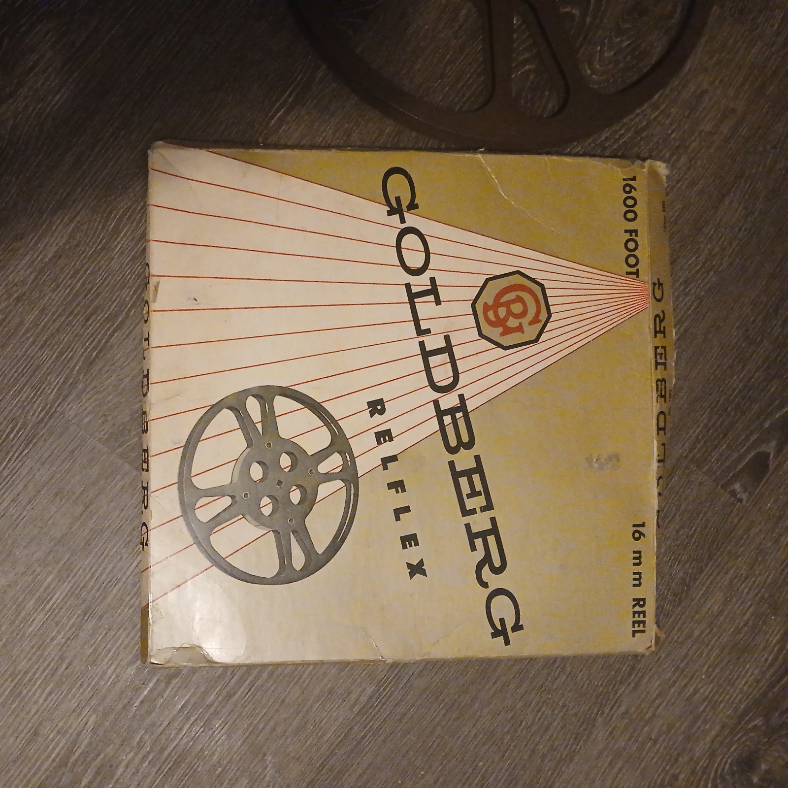vintage Goldberg Bros. 1600 Foot 16 mm reel in box