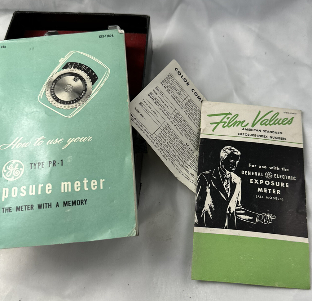 GE Exposure Meter Type PR-1 Light Meter Box For Parts or Display Only Vintage