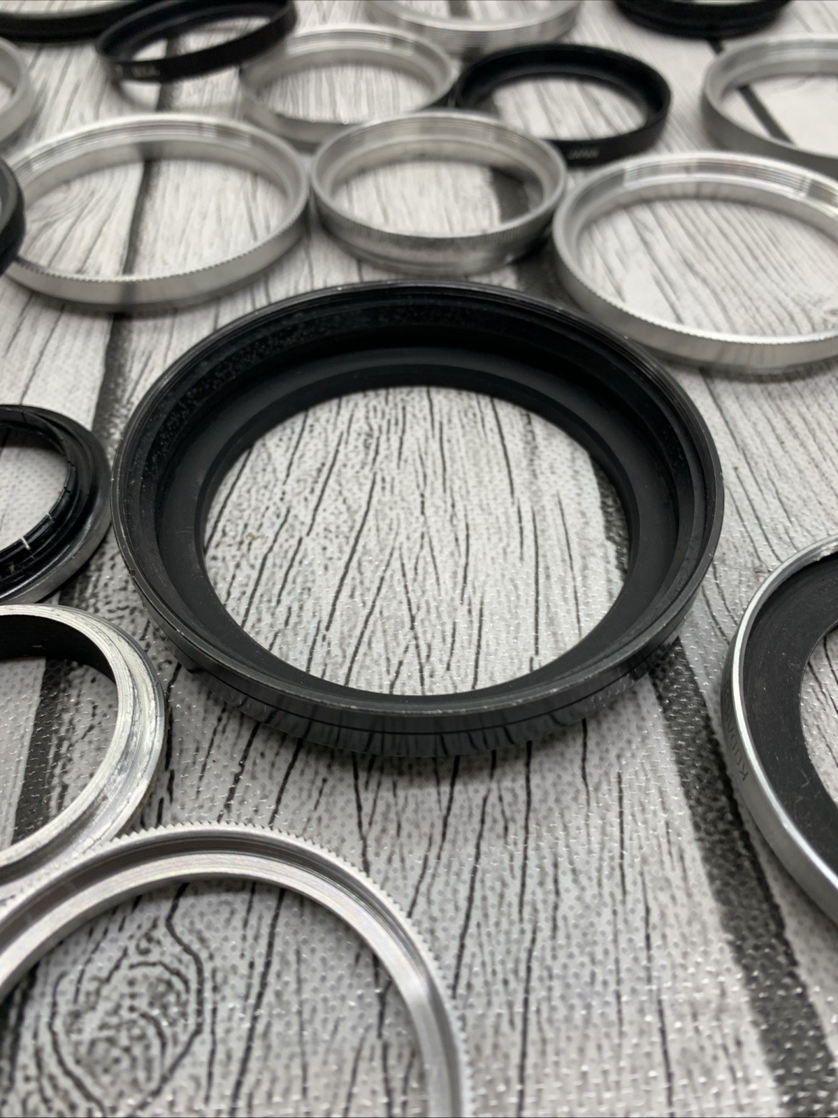 Vintage lot Camera Parts Hoods Caps Lens Adapters 36 pieces