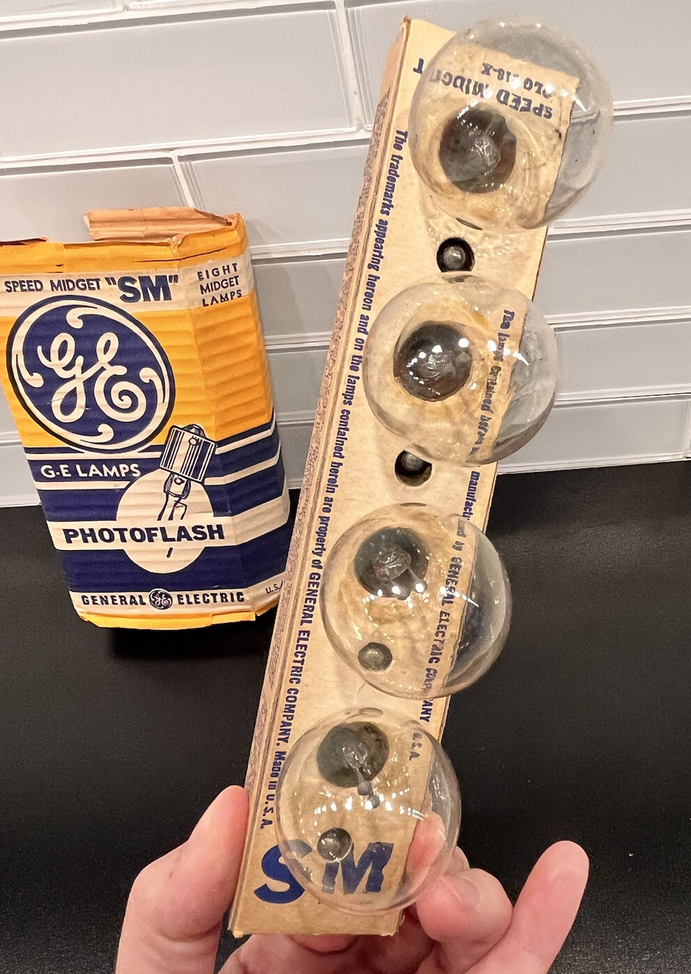 Vintage GE Photoflash Lamps Speed Midget “SM” Class F Made in U.S.A. – Pack of 8
