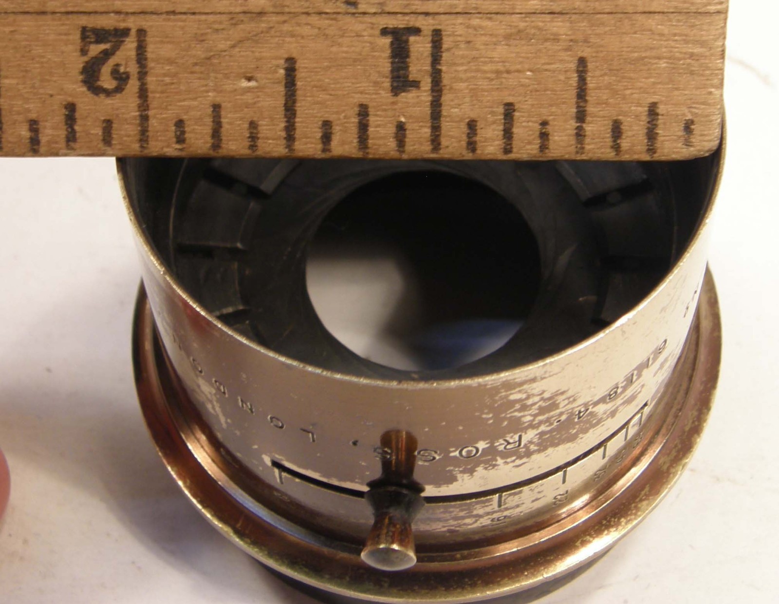 VINTAGE BRASS MOUNT ONLY 12in/1:8 ROSS LONDON No 6118 4 HOMOCENTRIC LENS AS-IS