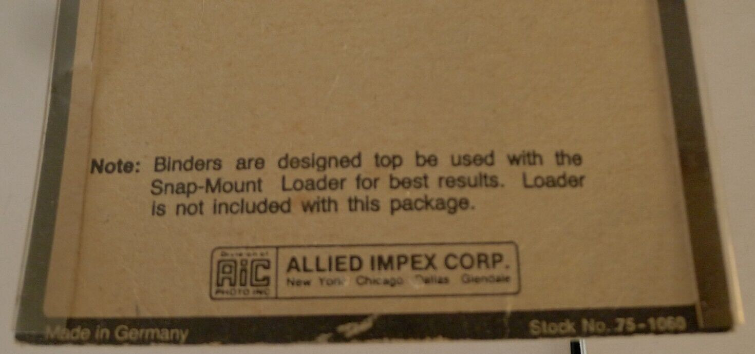 Soligor Snap-Mount Slide Binders 75-1060 – Package of 140 -Made in Germany – NOS