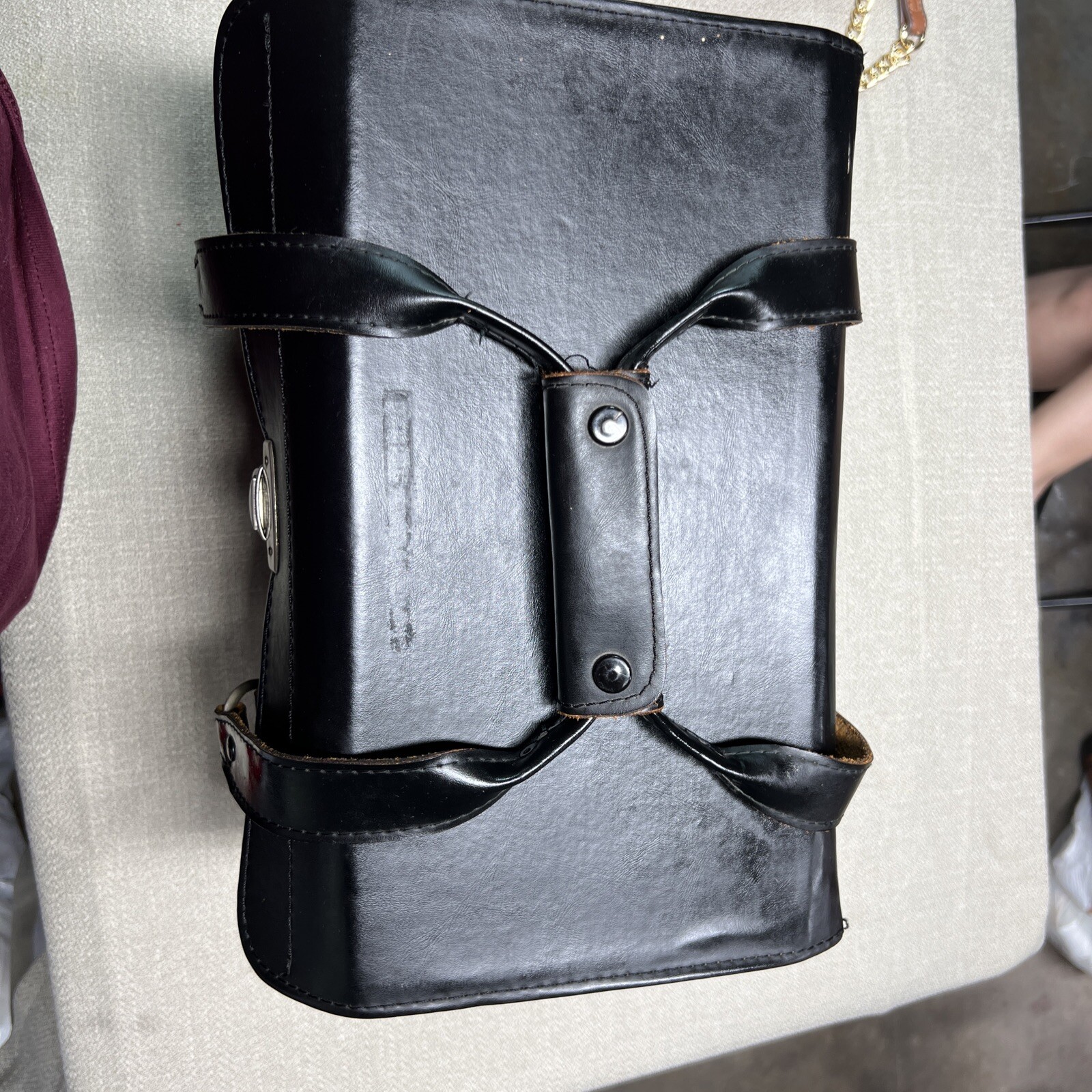 VINTAGE KALI-BAG BLACK LEATHER LARGE CAMERA BAG KALIMAR IN JAPAN