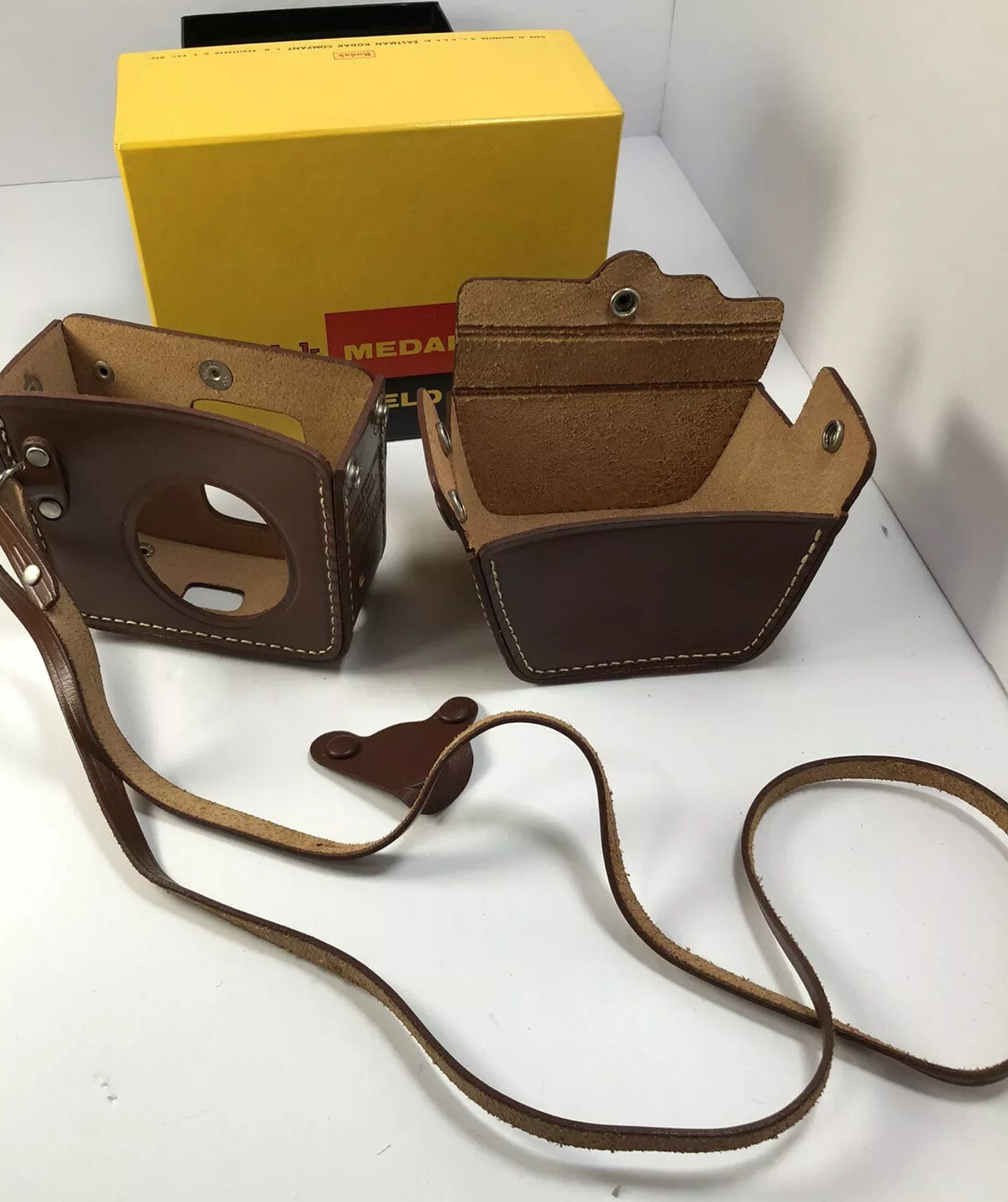 Rare Kodak Medallion Field Camera Case New In Box Leather Vintage Turret Model