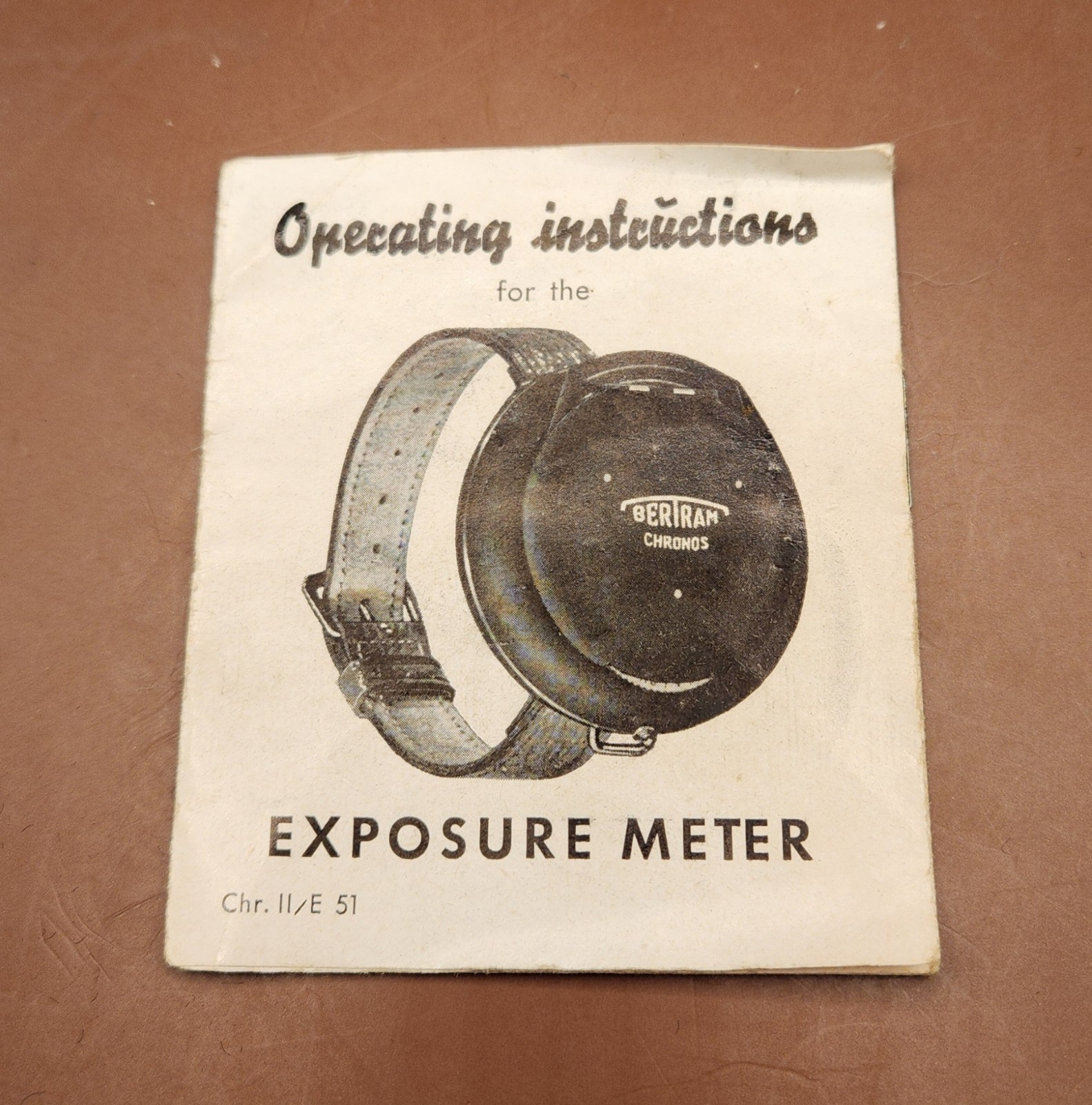 Vintage Bertram Chronos CINE Exposure Meter – Box, Instructions, Strap -…
