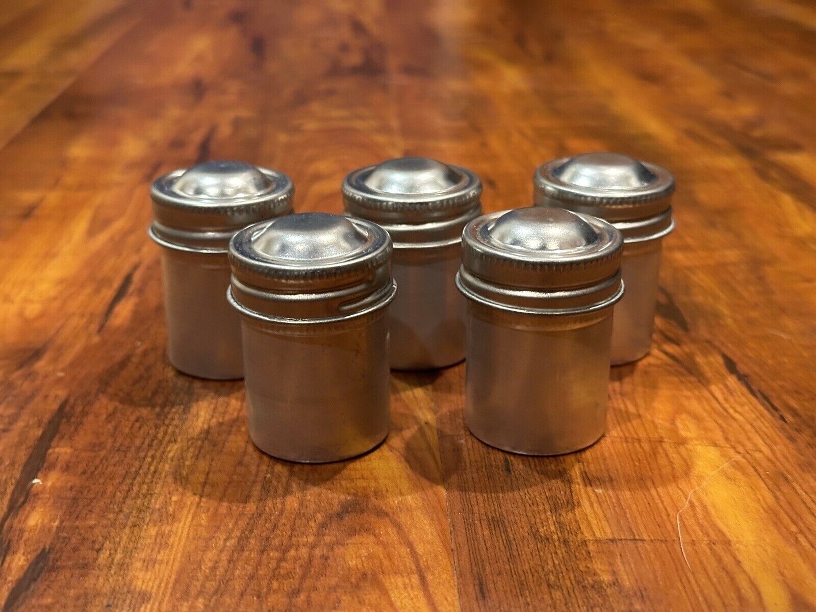 Lot of (5) Vintage Metal Aluminum 35mm Film Can Canisters