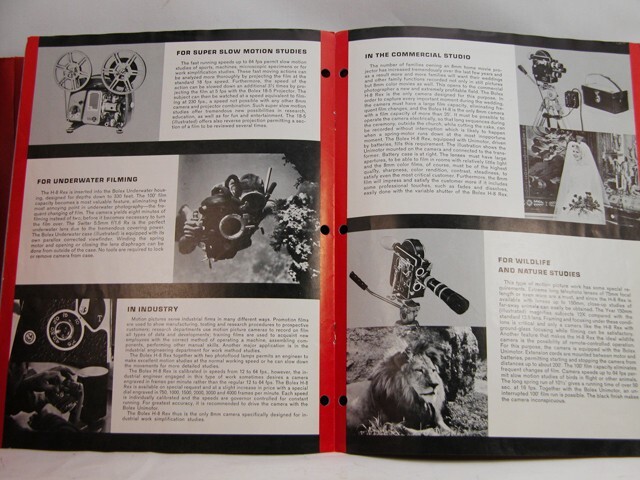 Original Vintage Factory BOLEX H-8 Rex System BROCHURE