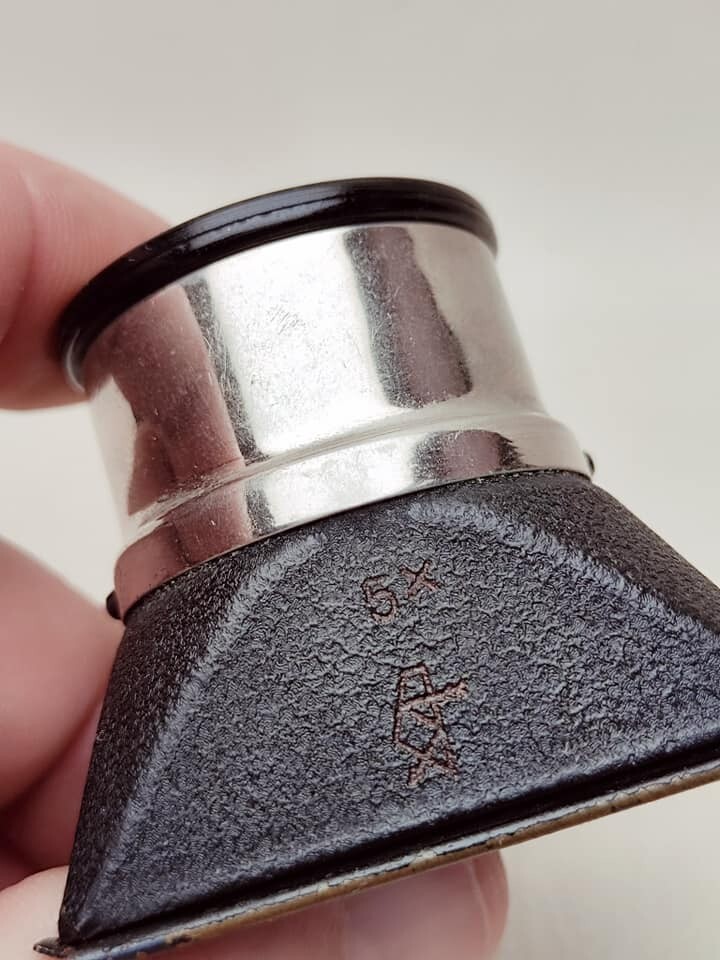 Magnifying glass for viewing 35 mm film photo, made in USSR