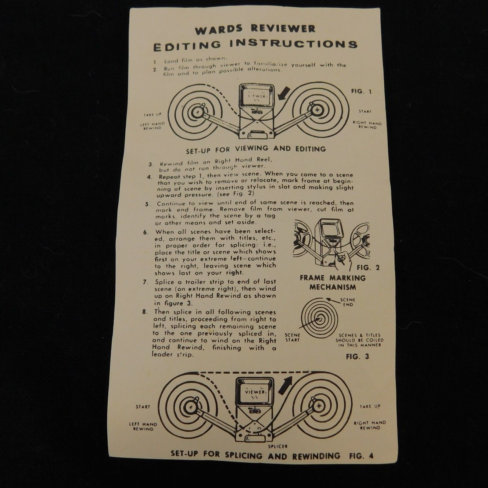 VTG Wards 8 mm Film Movie Editor Reviewer 67-1266 Reels Tested Instructions