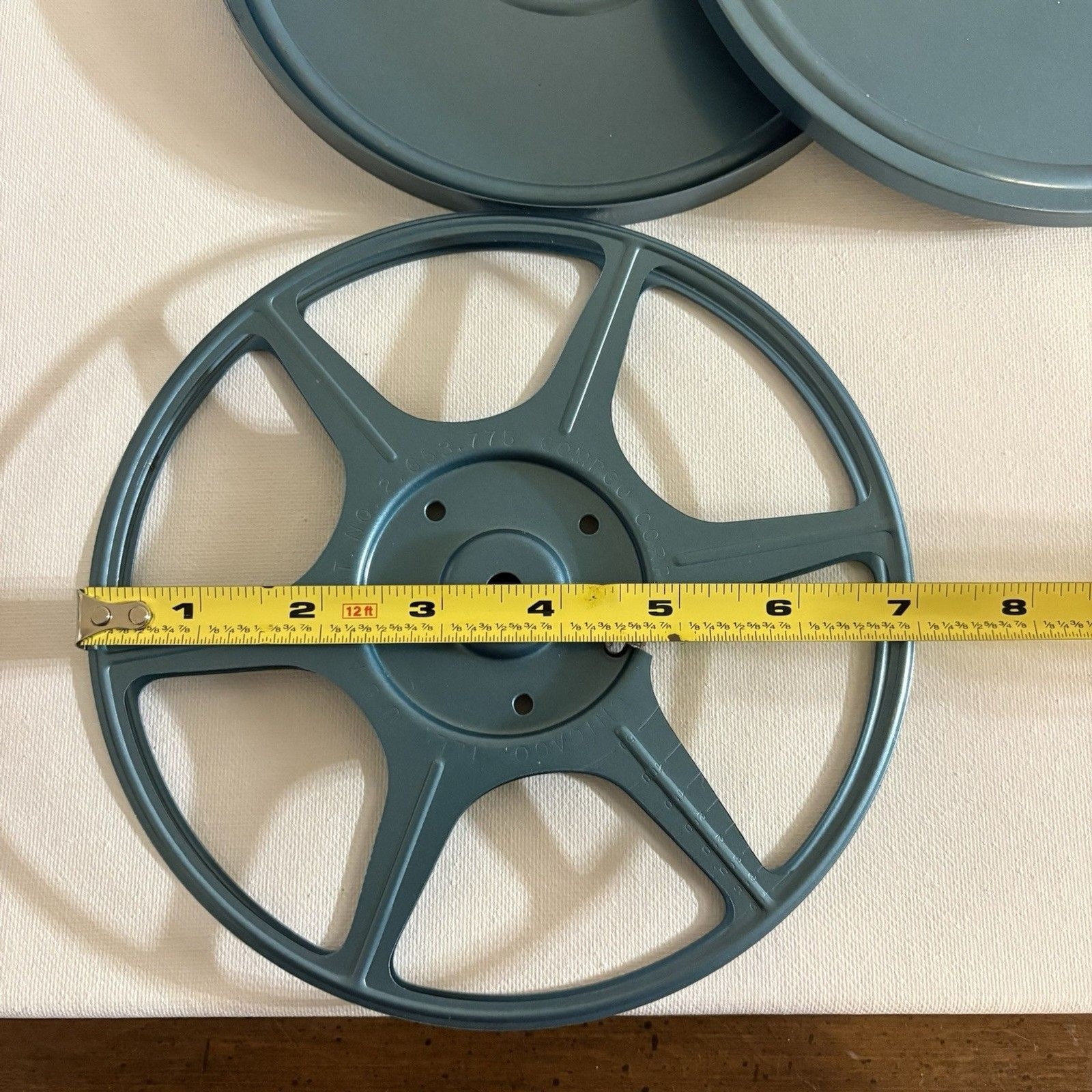 8 mm 400 ft Blue Metal Film Reel & Canister Ohio Valley Photo Supply