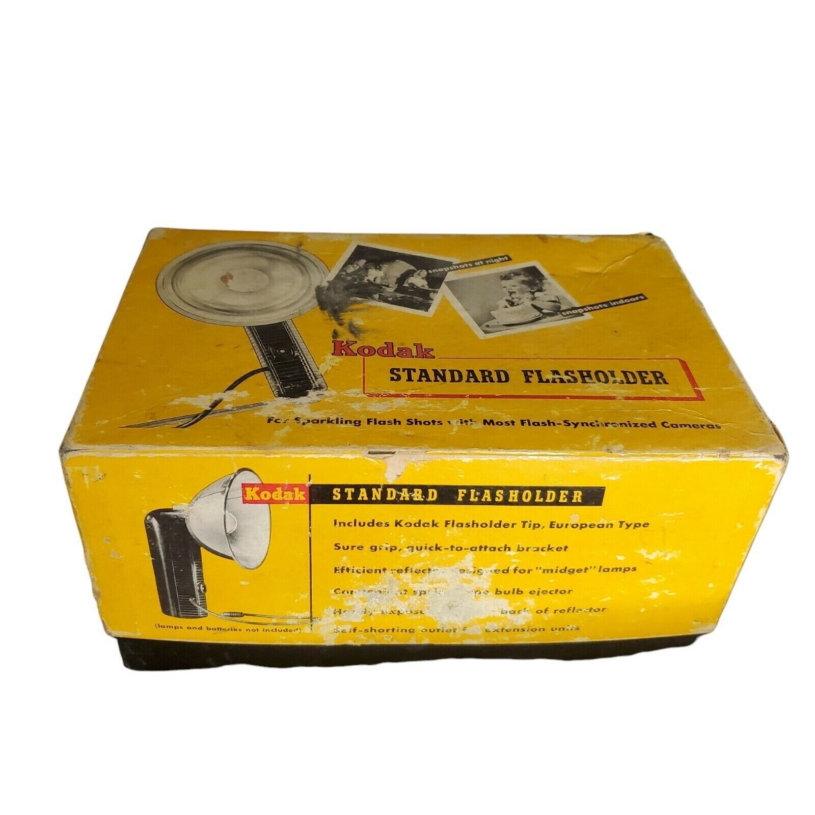 Kodak Standard Flasholder Flash Gun Blue Bulb w Original Box Vintage Photo Prop