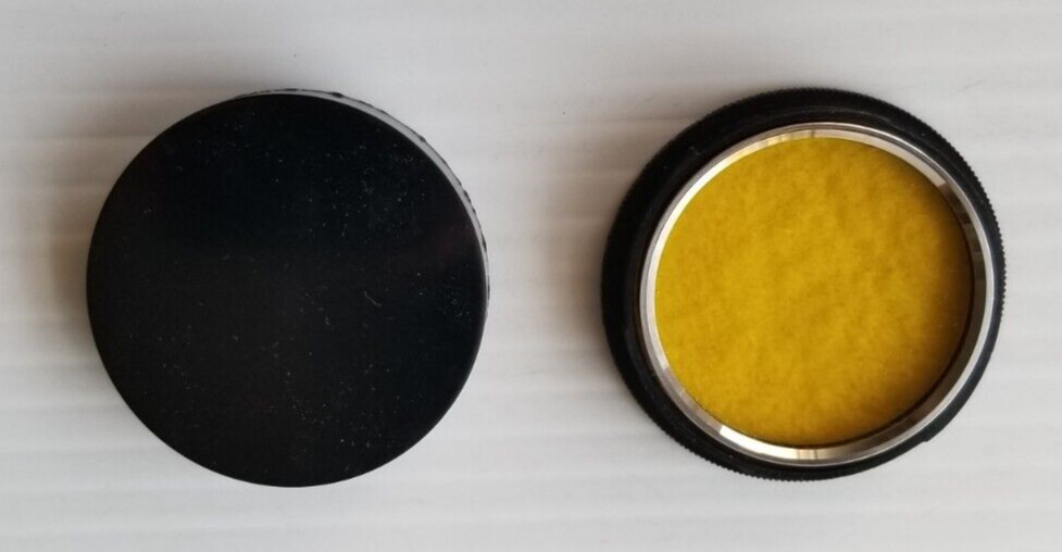 Vintage in Box Mil-O Yellow 2 Camera Metal Bound Filter For B/W Film
