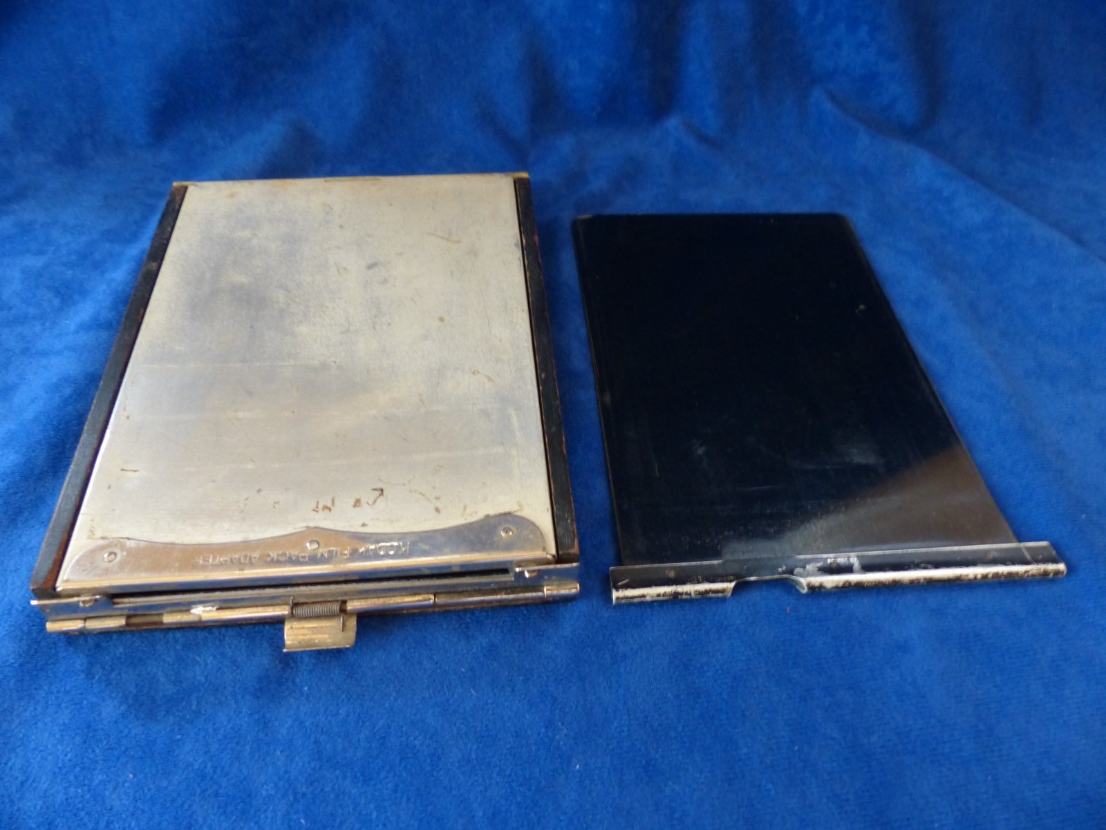 Vintage Kodak film pack adapter, 4×5, wood & metal, fair condition, working well
