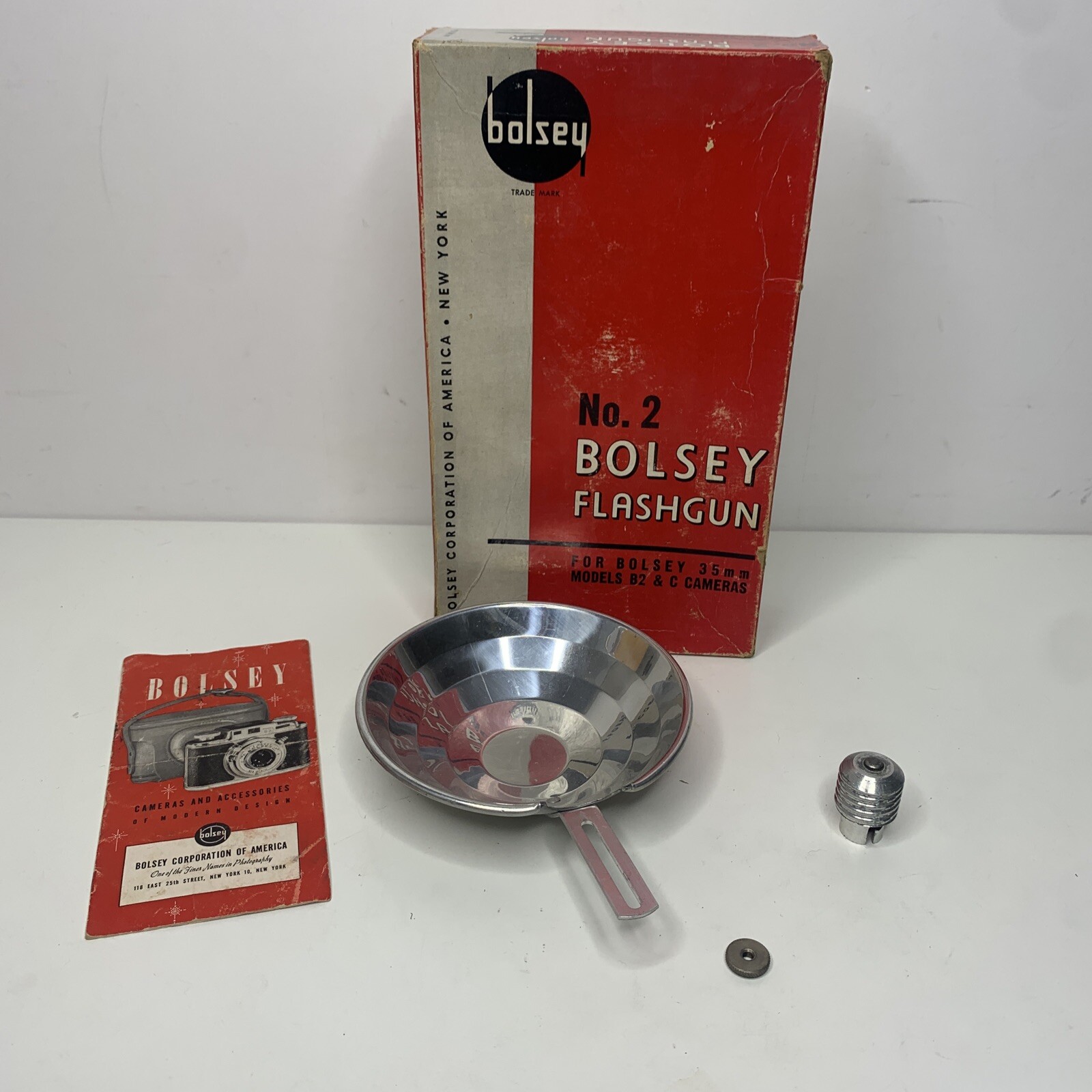Vintage Bolsey No. 2 Flashgun Flash for 35mm ONLY 3 PARTS SEE DESCRPT Free Ship
