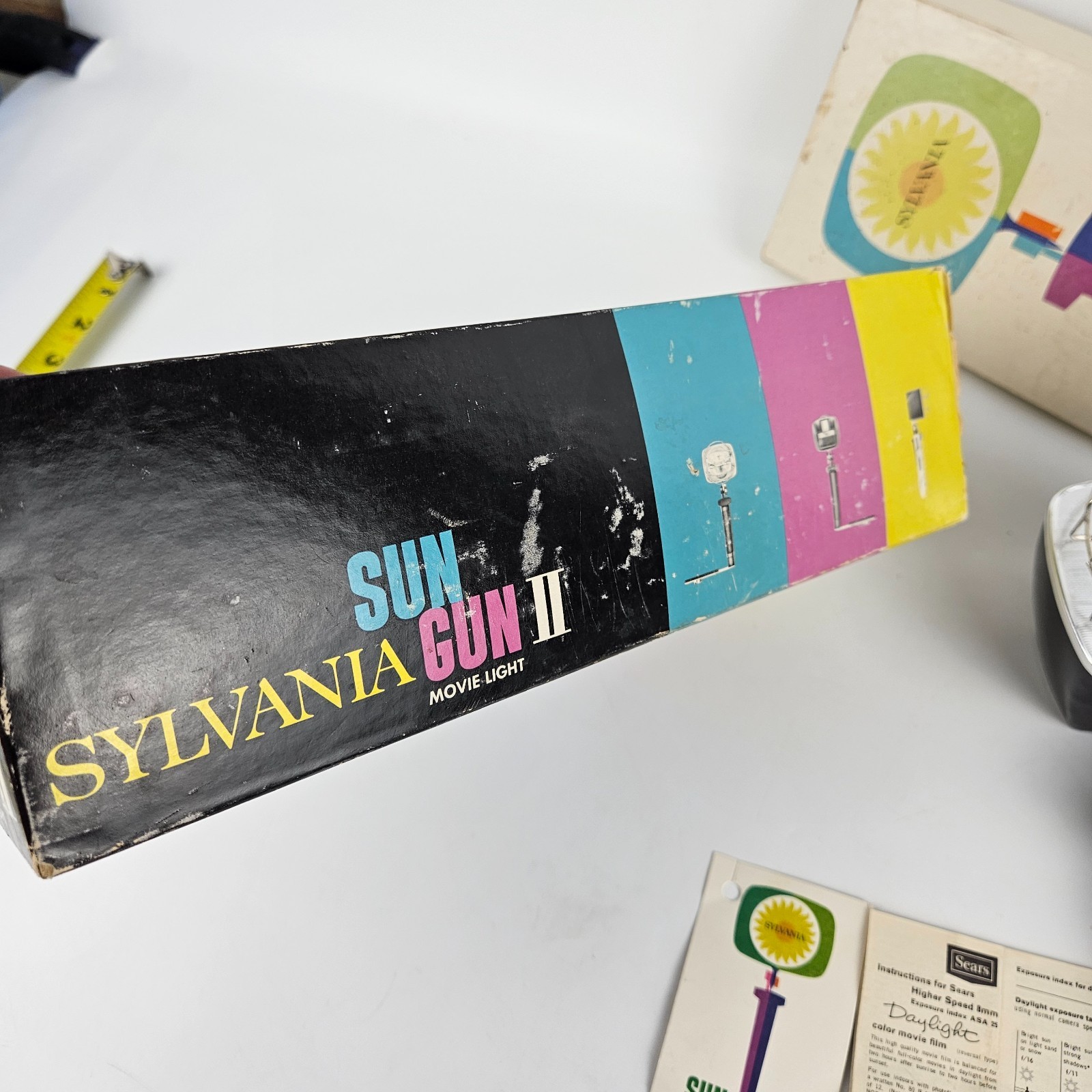 Vintage Sylvania Sun Gun II Movie Light SG-55 W/Original Box, Manual & Working