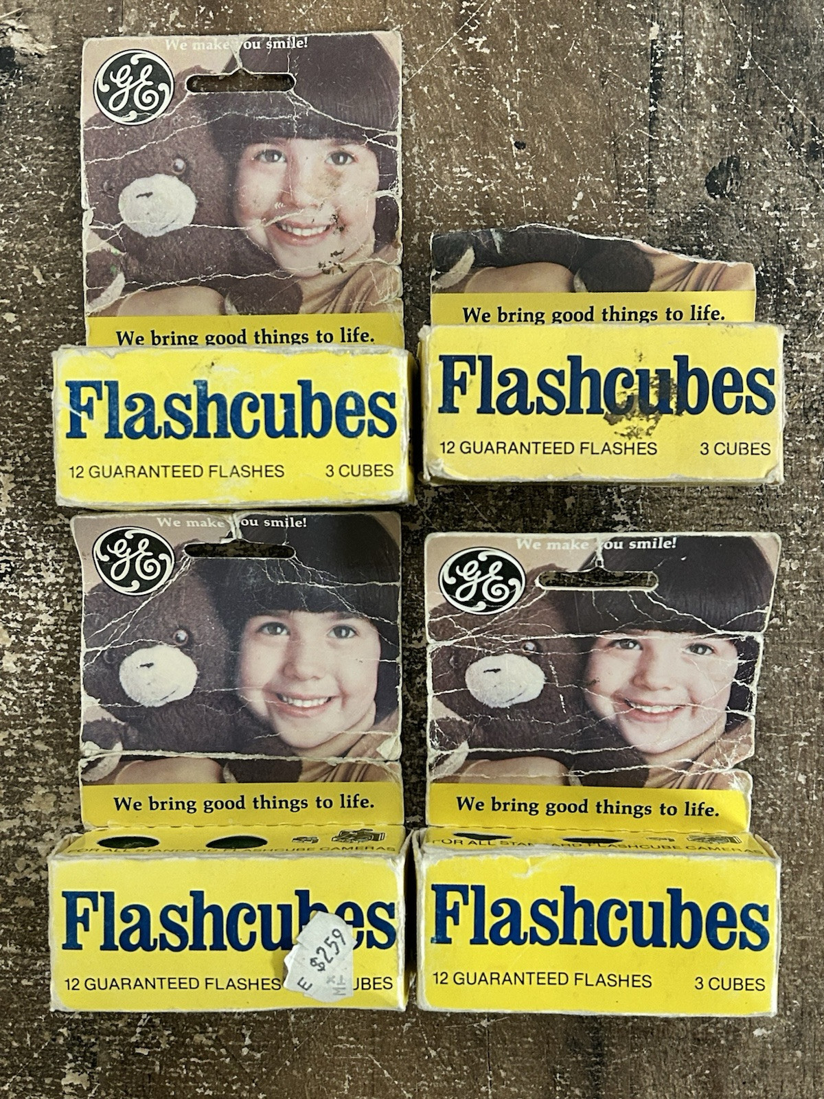 Lot Of 4 Boxes Vintage General Electric GE Flashcubes 48 Flashes