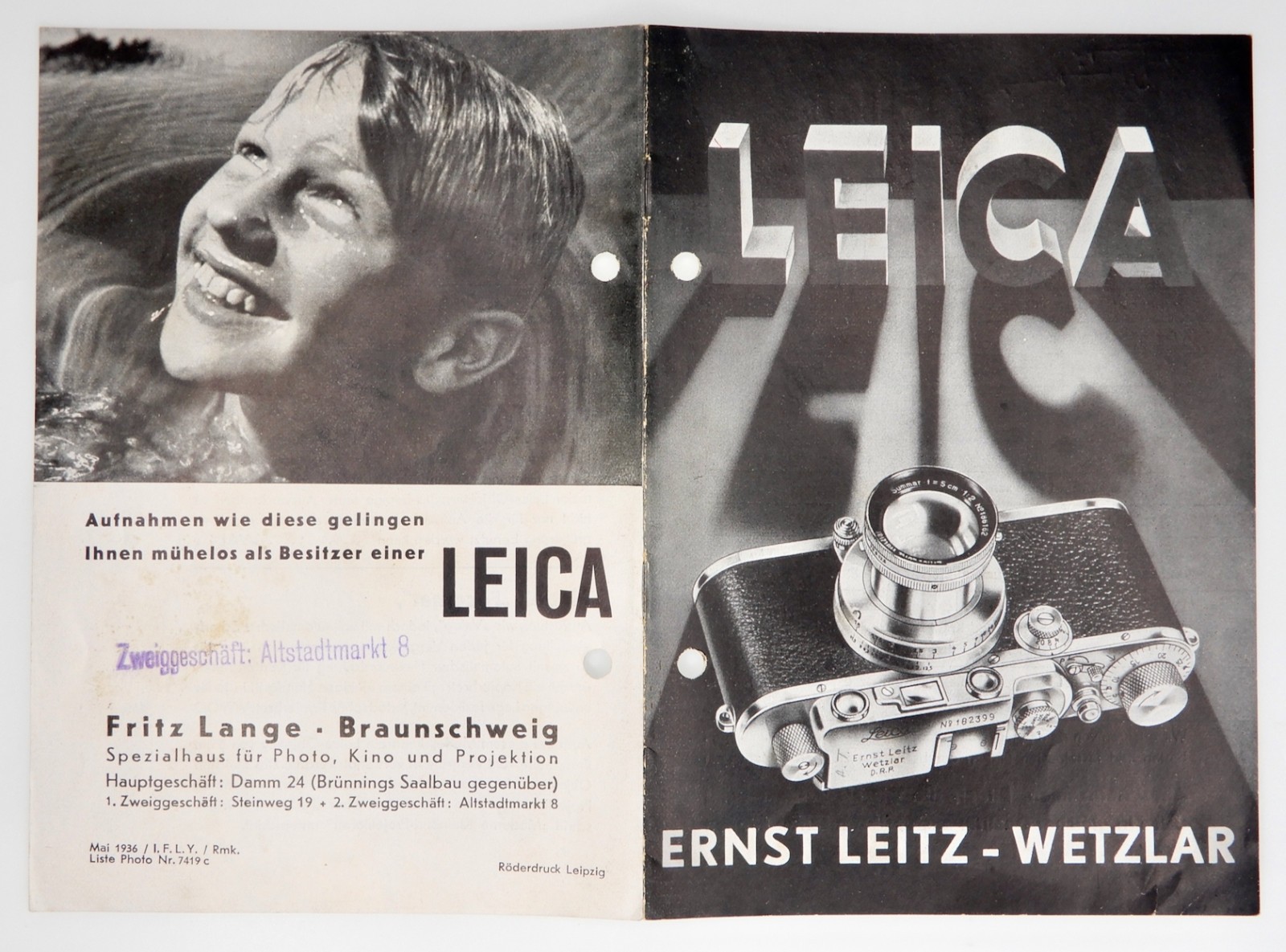 Leica Ernst Leitz-Wetzlar from Leica Standard to IIIA Price List