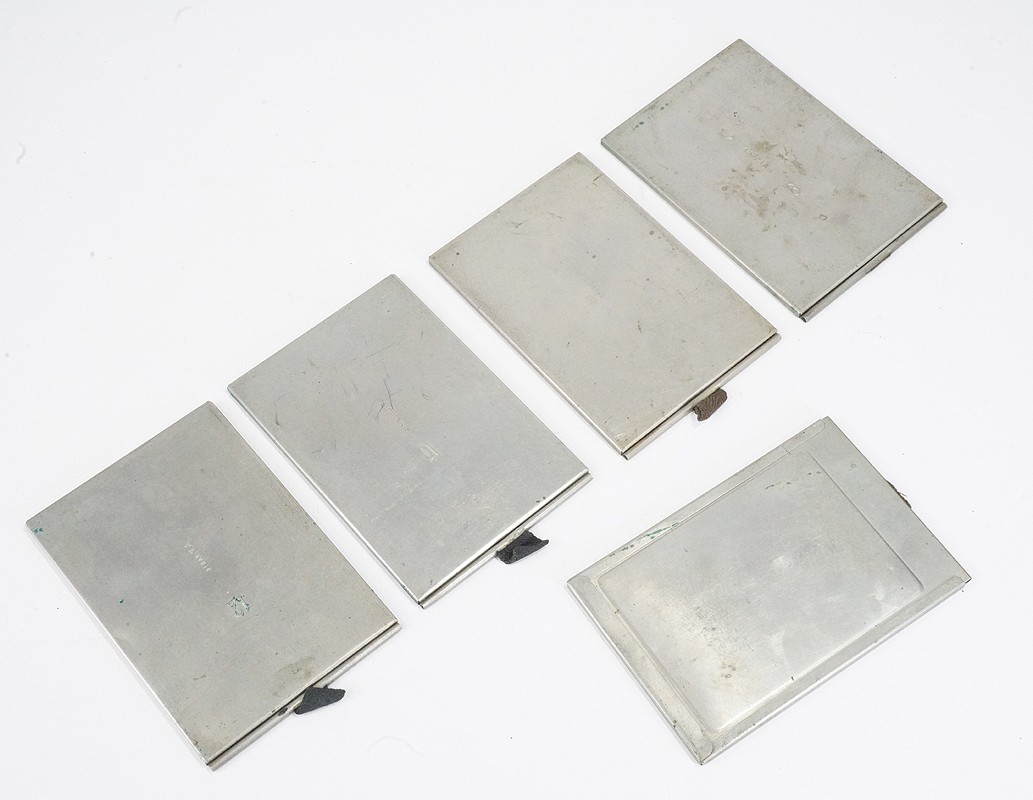 A.P. PARIS 6.5X9CM PLATE HOLDERS, LOT OF FIVE, NICKEL/226319