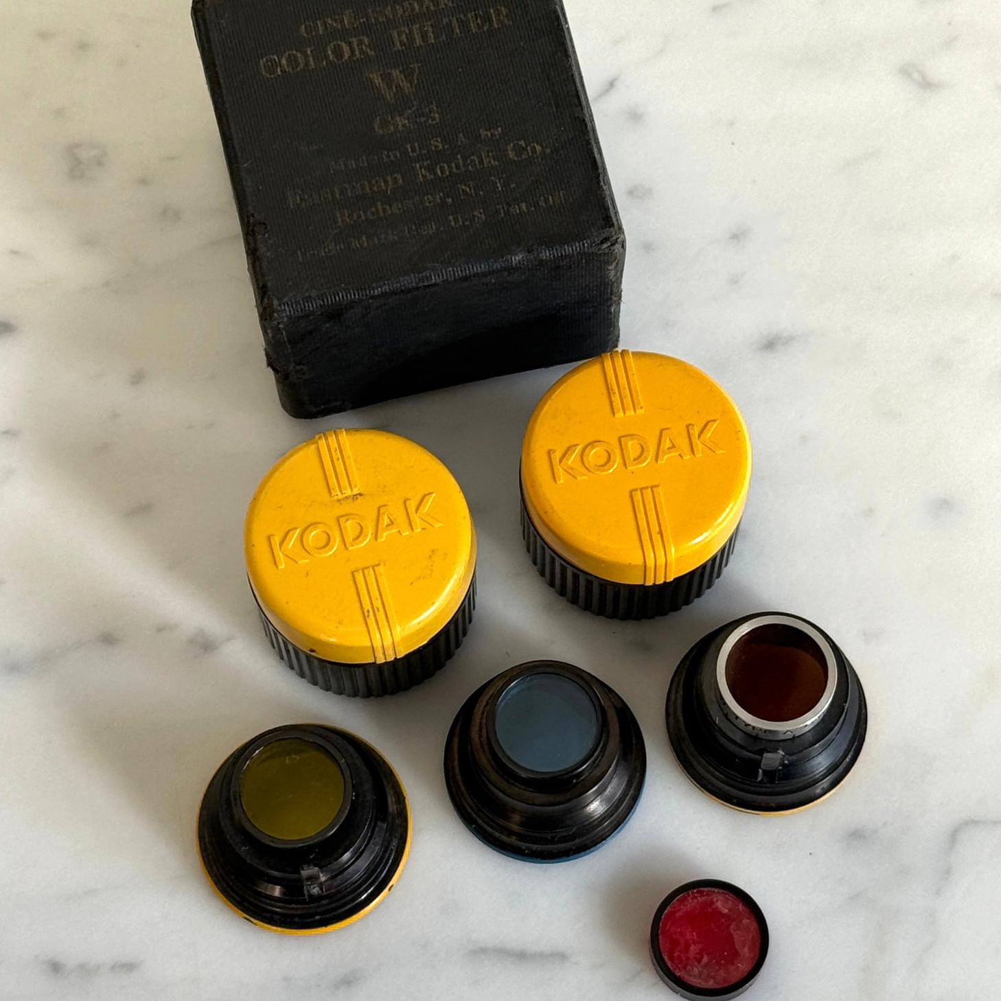 Vintage Kodak 16mm Cine Wratten Lens Filters – CK3, Daylight, & Photoflood w Box