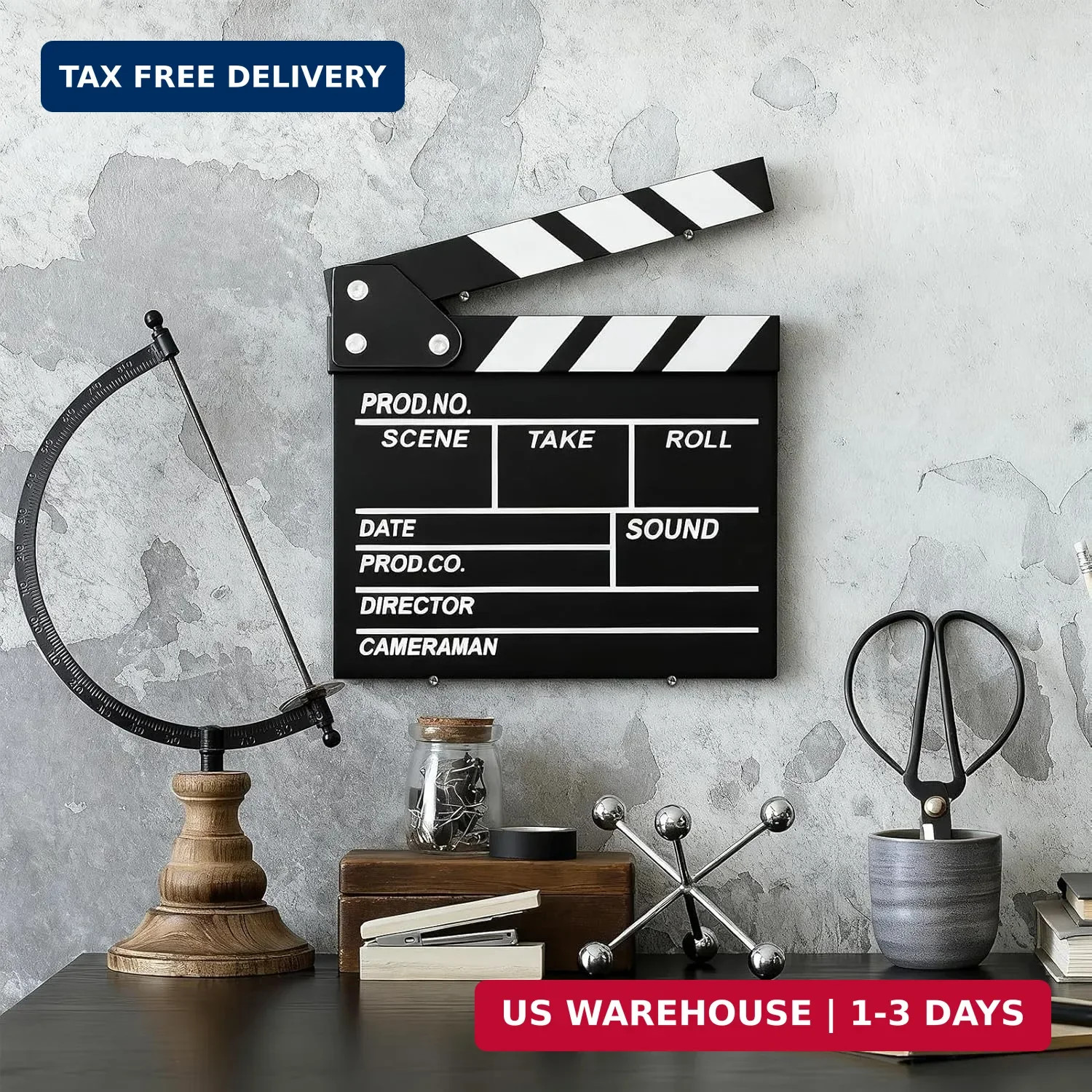 Movie Film Video Clapboard Director’s Cut Action Scene Clapper Board,Movie Th…