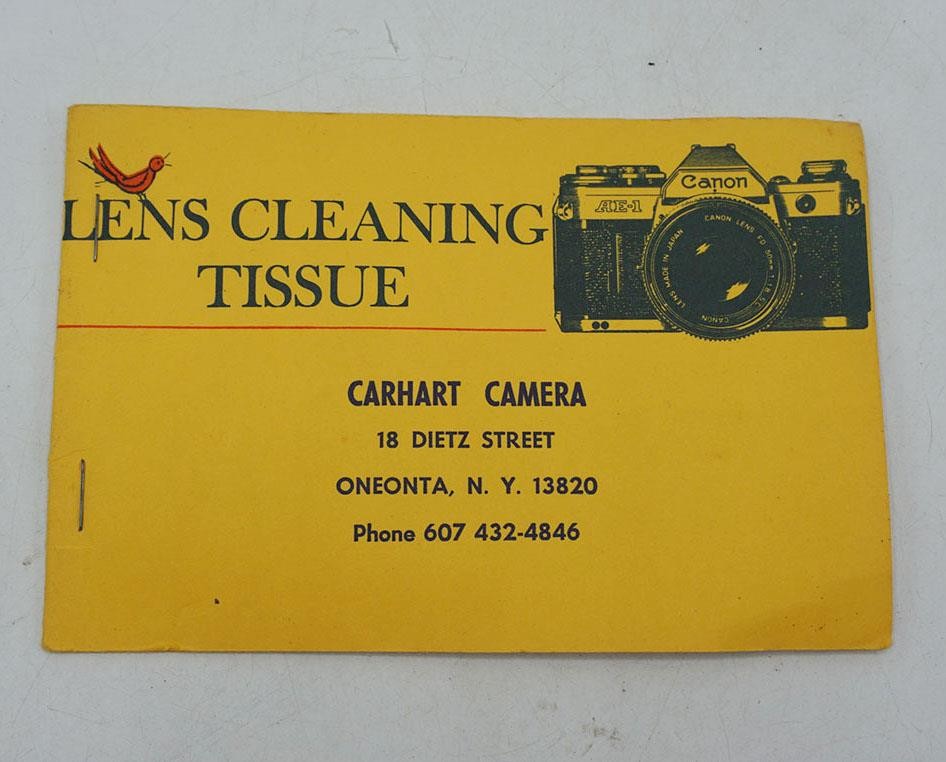 Carhart Camera Lens Cleaning Paper Advertising Design Oneonta New York