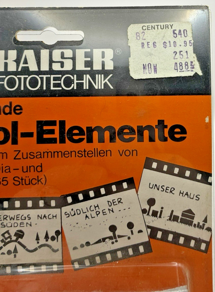 Vintage Kaiser Fototechnik Titling Symbols for Slides & Film Blue NOS Germany