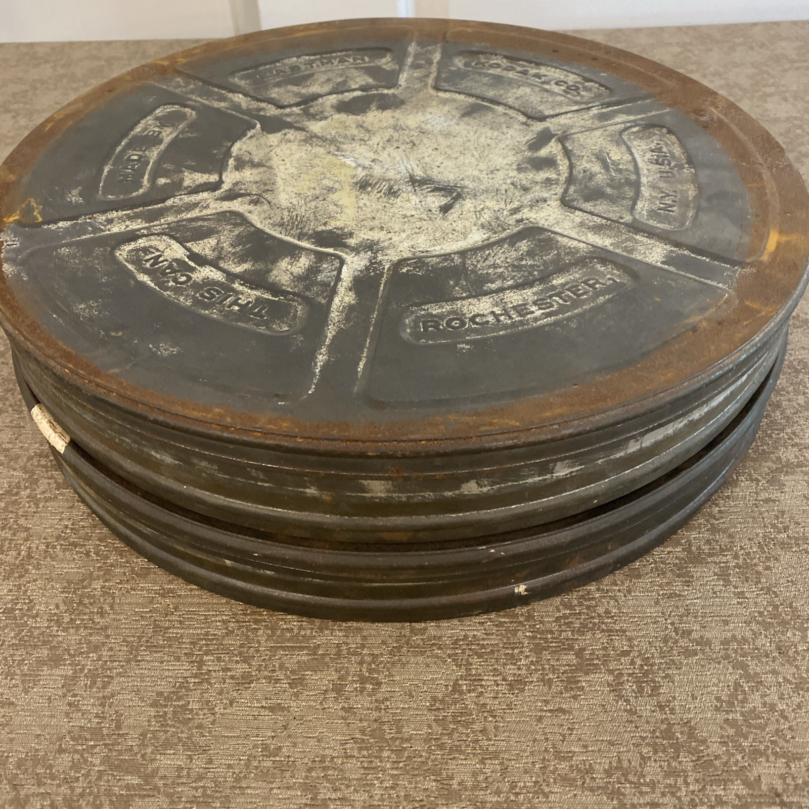 Lot of 2 Vintage 16mm Eastman Kodak 13 3/4Film Reel & Canister 1600 Feet RARE #2