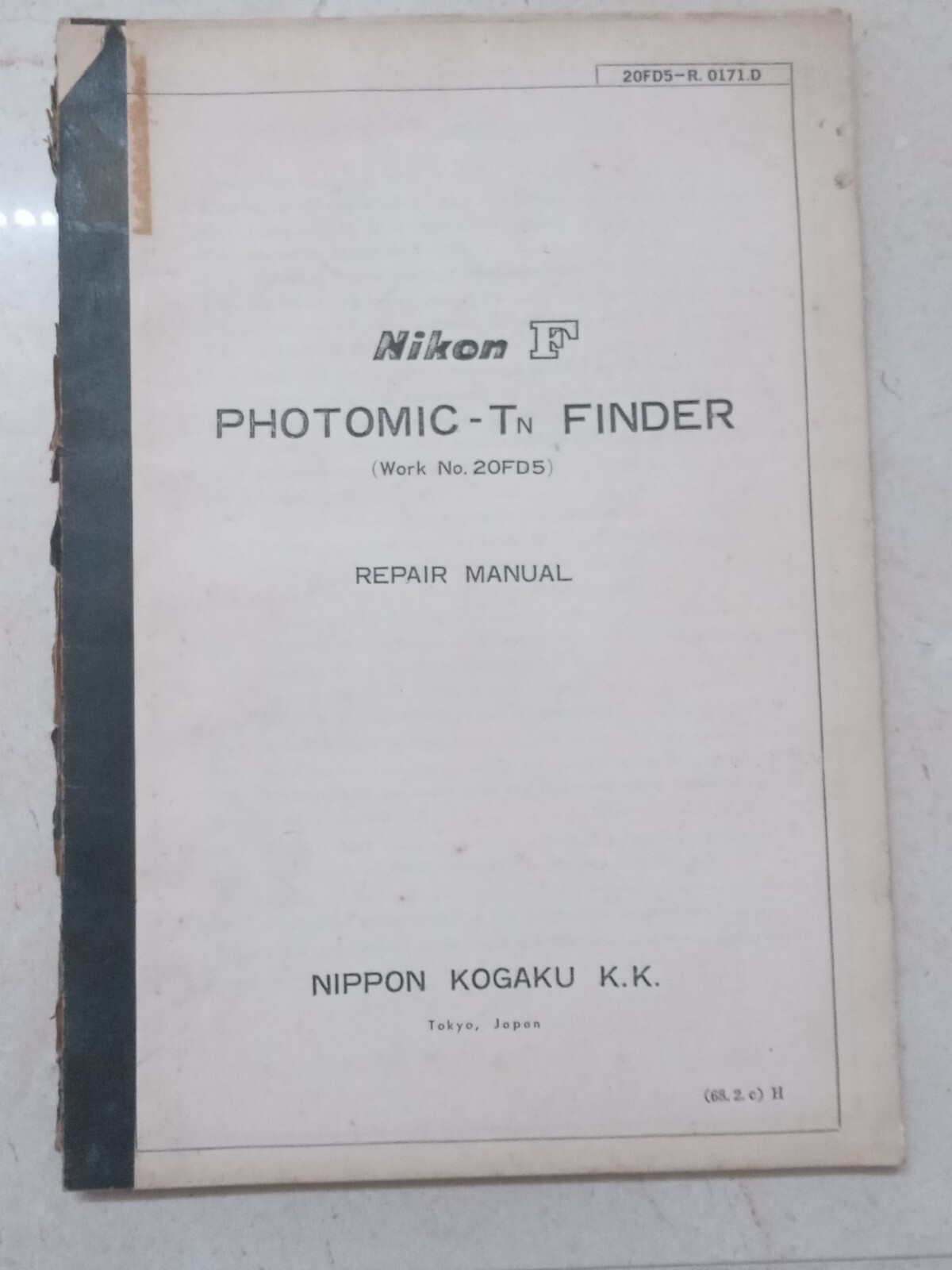 Rare Nikon F Photomic – T N Finder Repair Manual Technicians Manual Japan