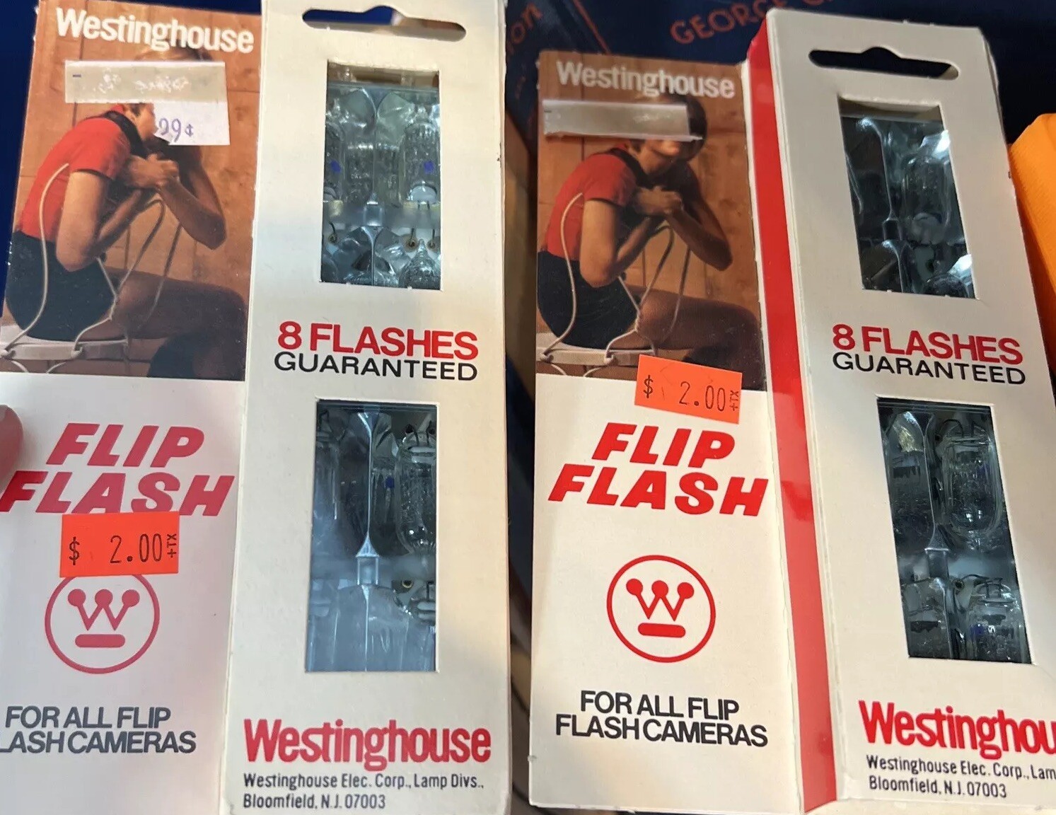 VINTAGE Westinghouse 9C-T3 1/2 FLASH BULBS BOX OF 8 NEW OLD STOCK 2 PACKAGES