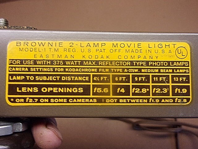 Vintage KODAK BROWNIE 2-Lamp Movie Light w/Box #790 Untested in Original Box